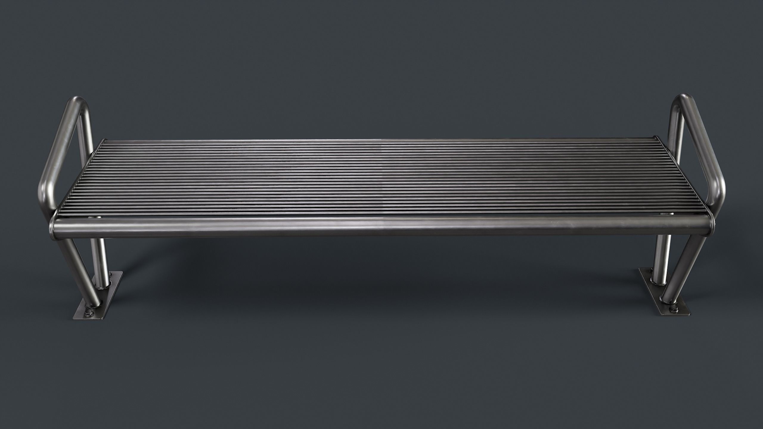 Metal Modern Bench 26 PBR Game Ready Low-poly 3D model_8