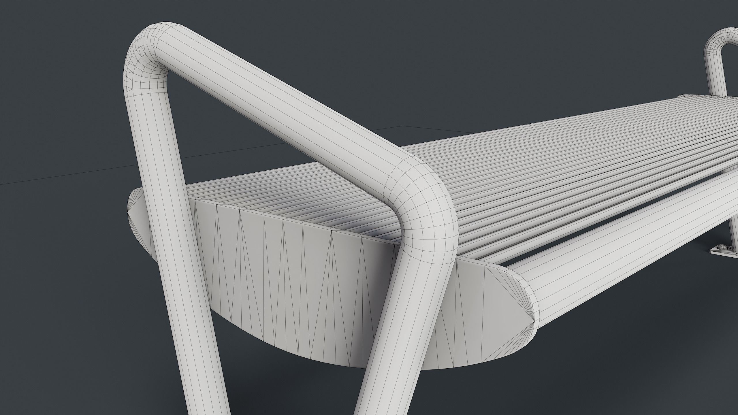 Metal Modern Bench 26 PBR Game Ready Low-poly 3D model_21