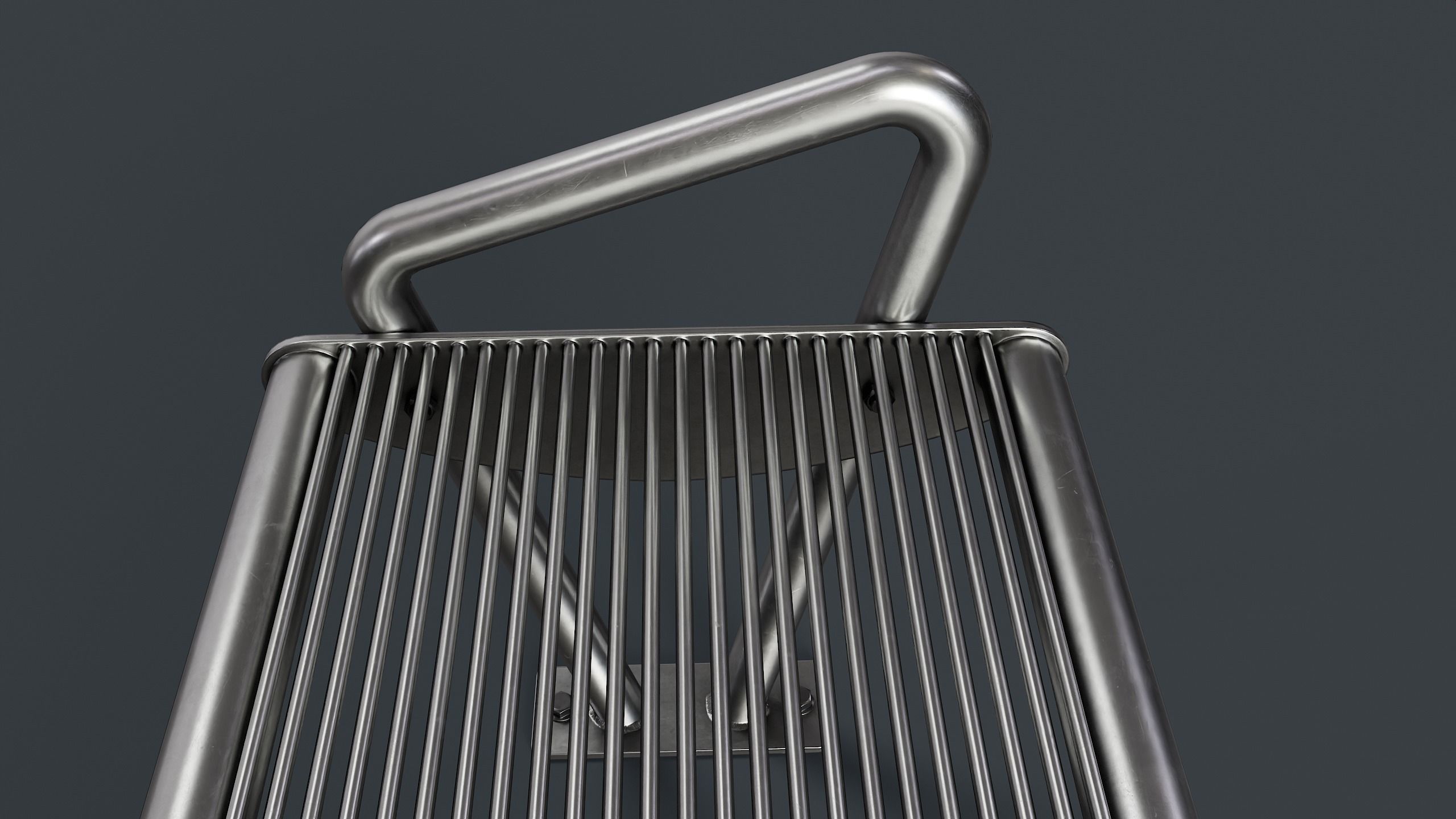 Metal Modern Bench 26 PBR Game Ready Low-poly 3D model_17