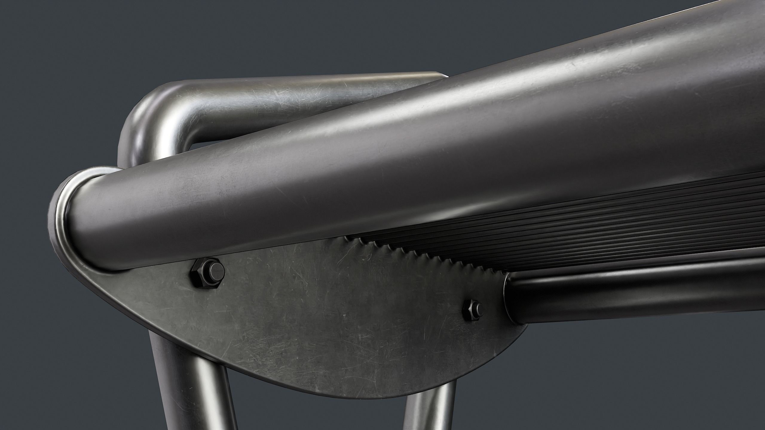 Metal Modern Bench 26 PBR Game Ready Low-poly 3D model_12