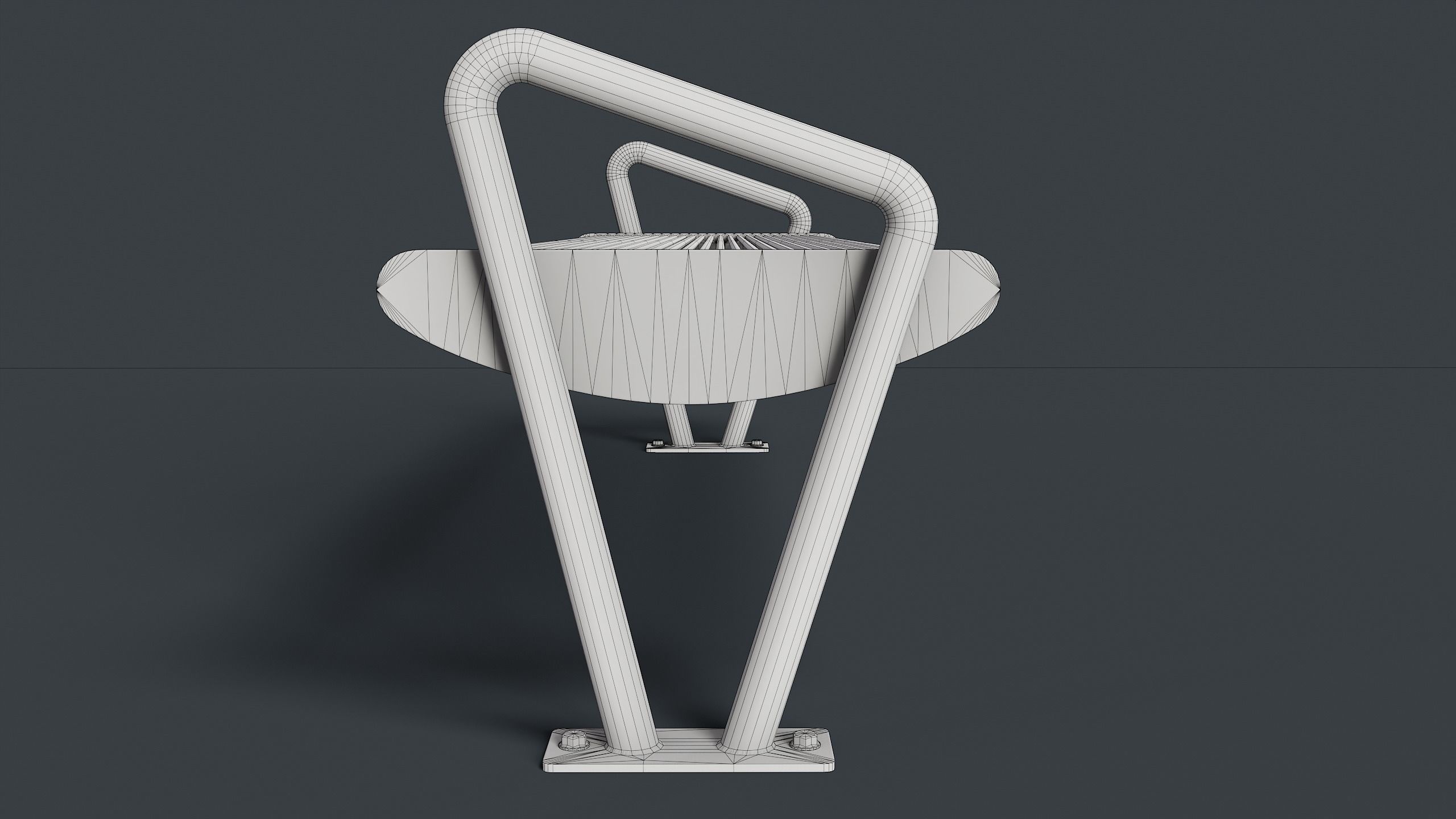 Metal Modern Bench 26 PBR Game Ready Low-poly 3D model_24