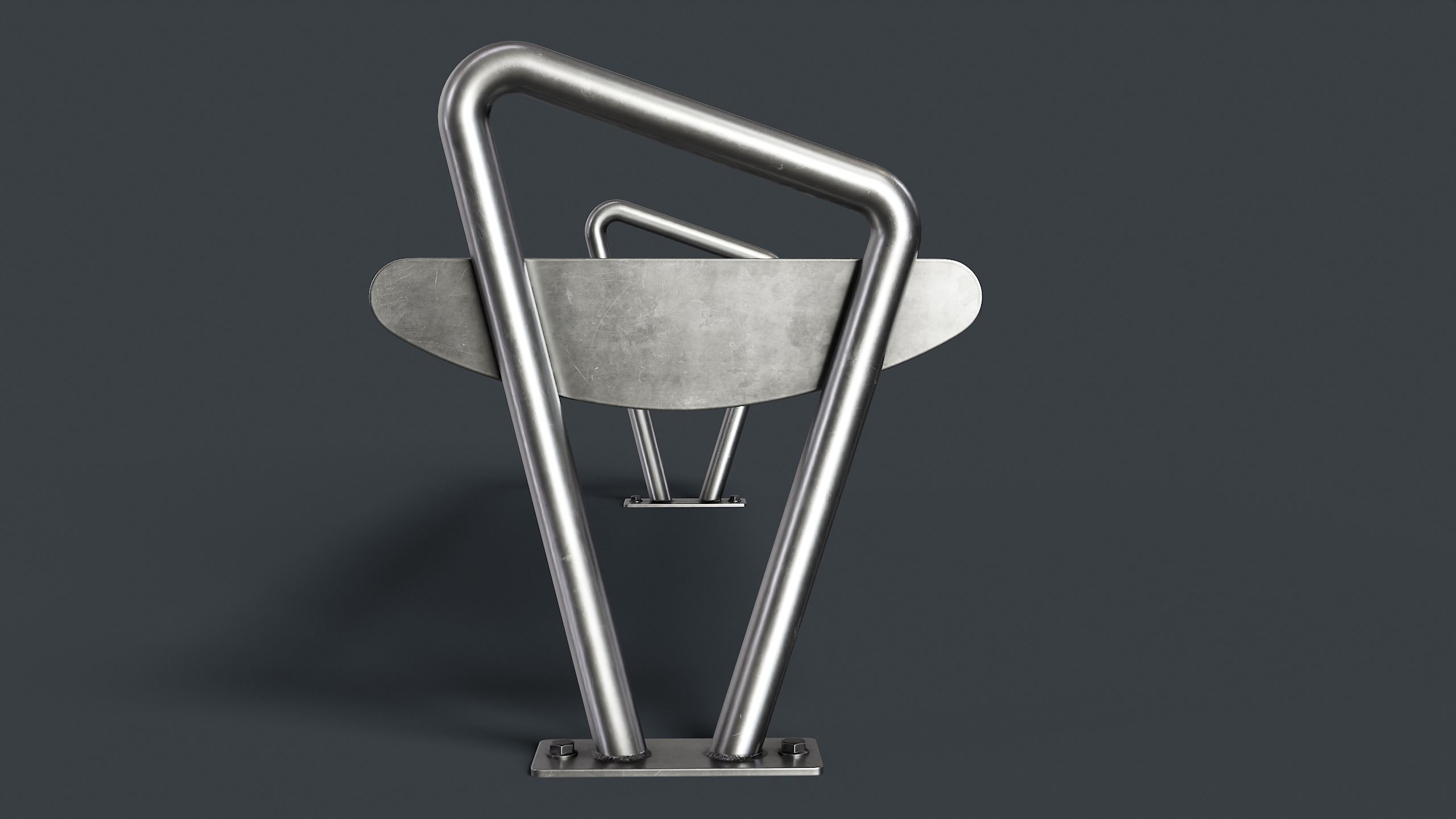 Metal Modern Bench 26 PBR Game Ready Low-poly 3D model_4