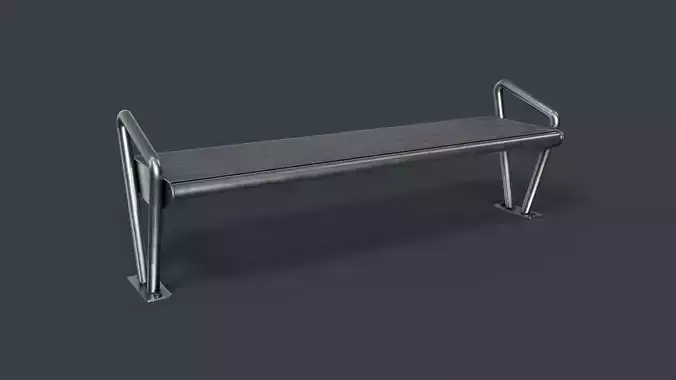 Metal Modern Bench 26 PBR Game Ready Low-poly 3D model