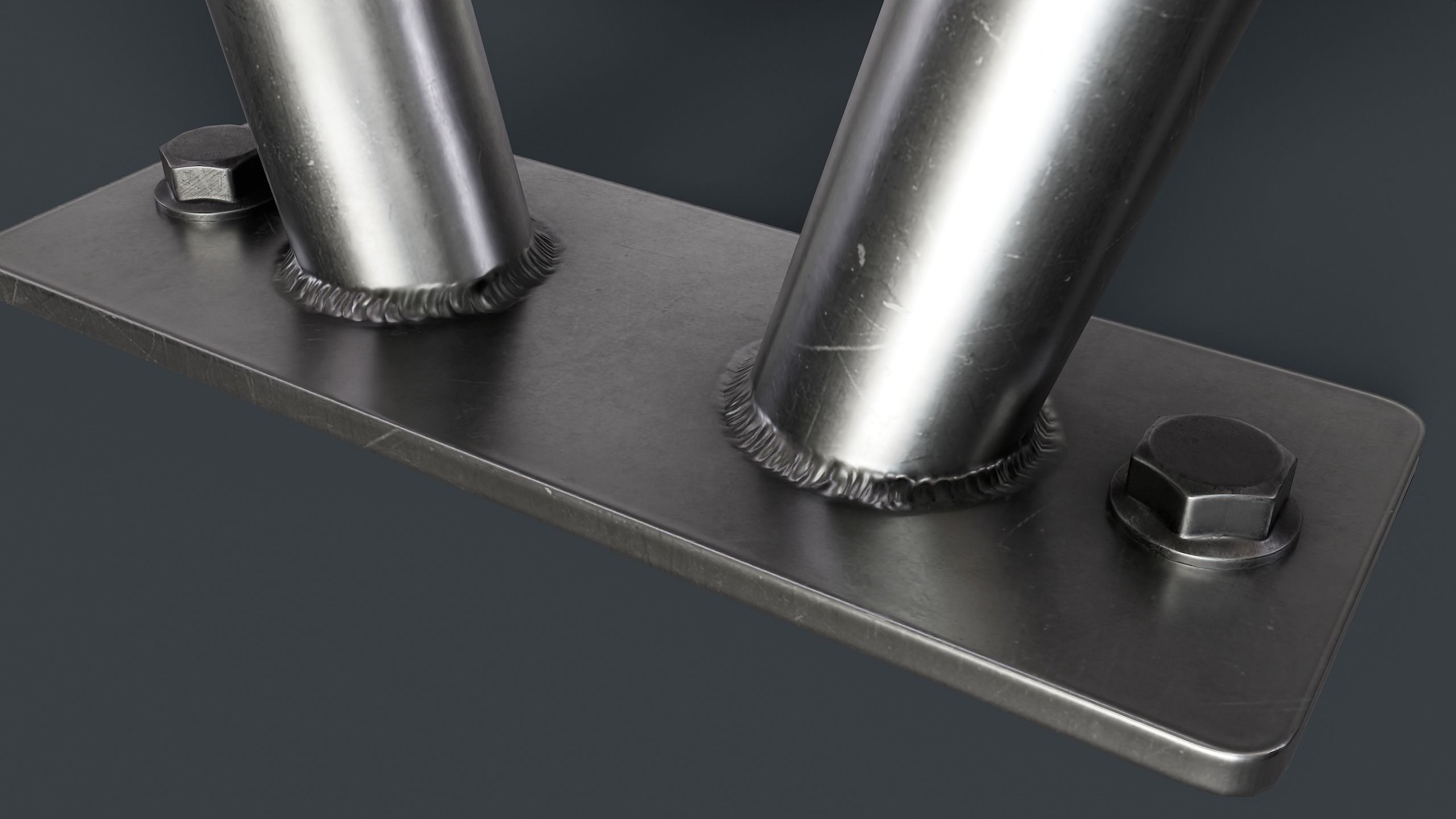 Metal Modern Bench 26 PBR Game Ready Low-poly 3D model_14