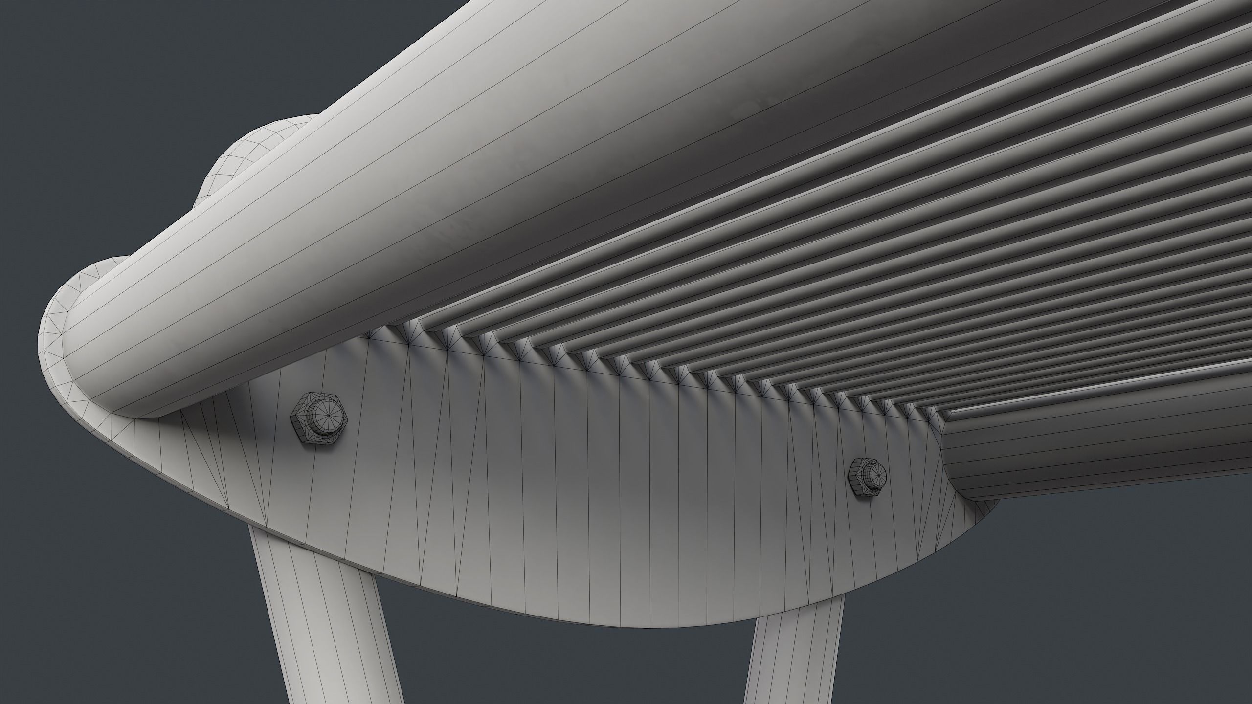 Metal Modern Bench 26 PBR Game Ready Low-poly 3D model_22