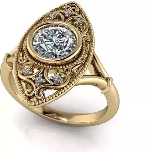 Antique decorative vintage style ring 3D print model