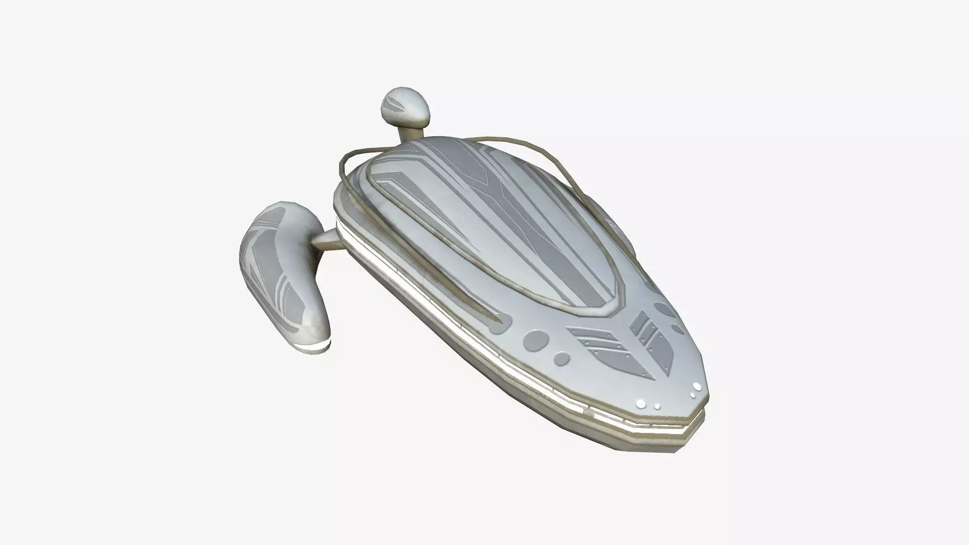 Alien Spaceship UFO H09 Full White - Sci Fi Spacecraft Design Low-poly 3D model