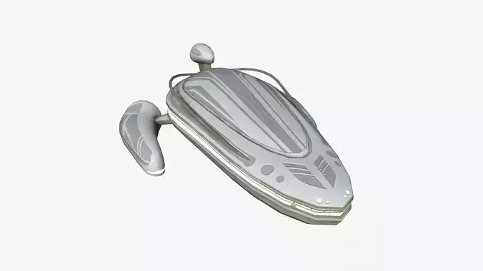 Alien Spaceship UFO H09 Full White - Sci Fi Spacecraft Design Low-poly 3D model