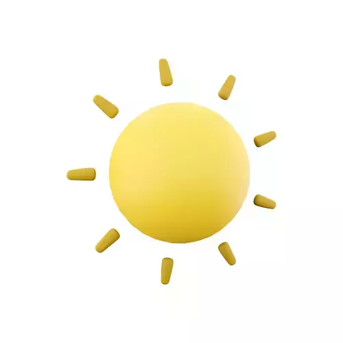 3d  sun cartoon  icon