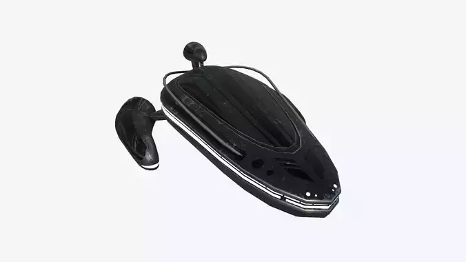 Alien Spaceship UFO H10 Full Black - Sci Fi Spacecraft Design Low-poly 3D model