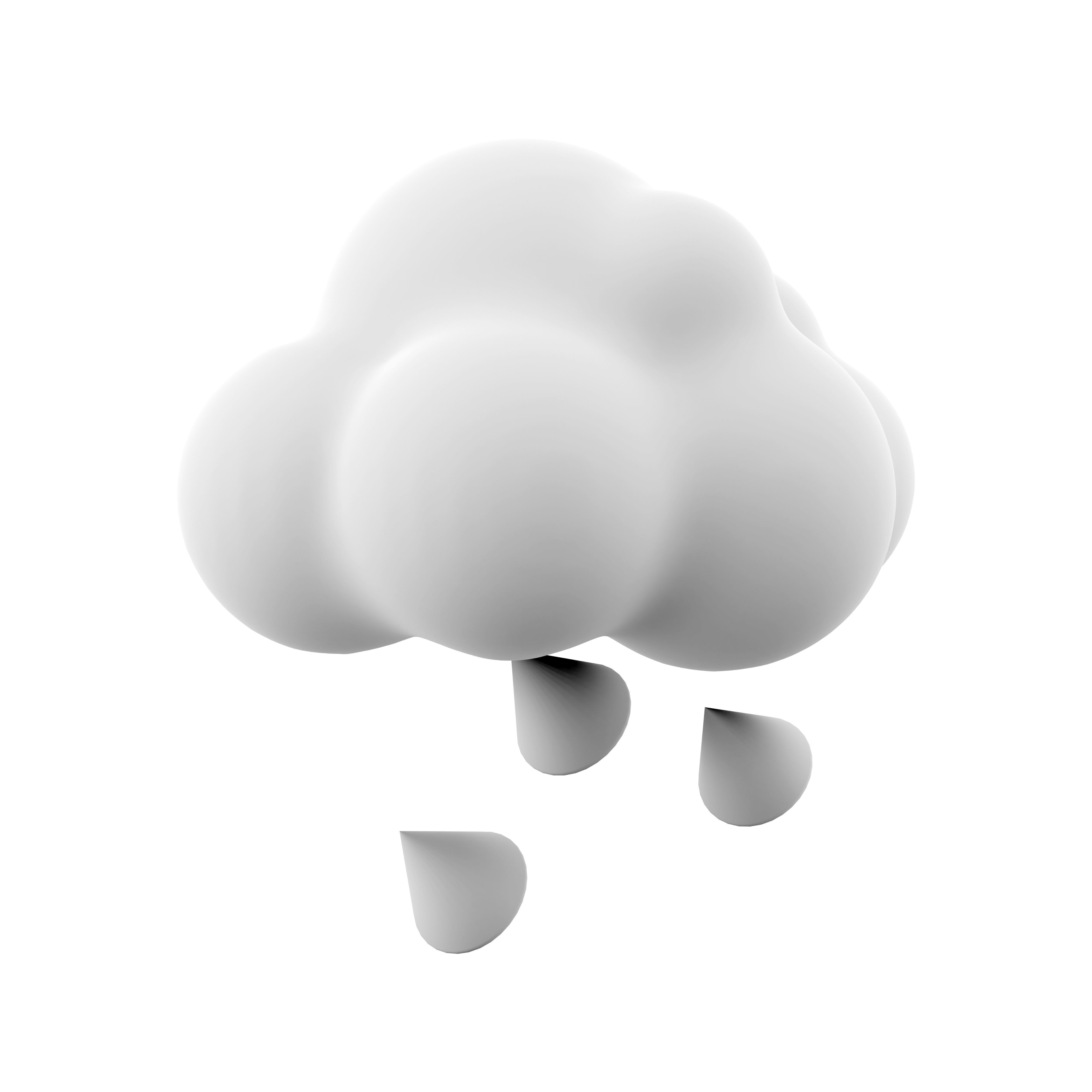 3d hail cloud  cartoon icon 3D model_1