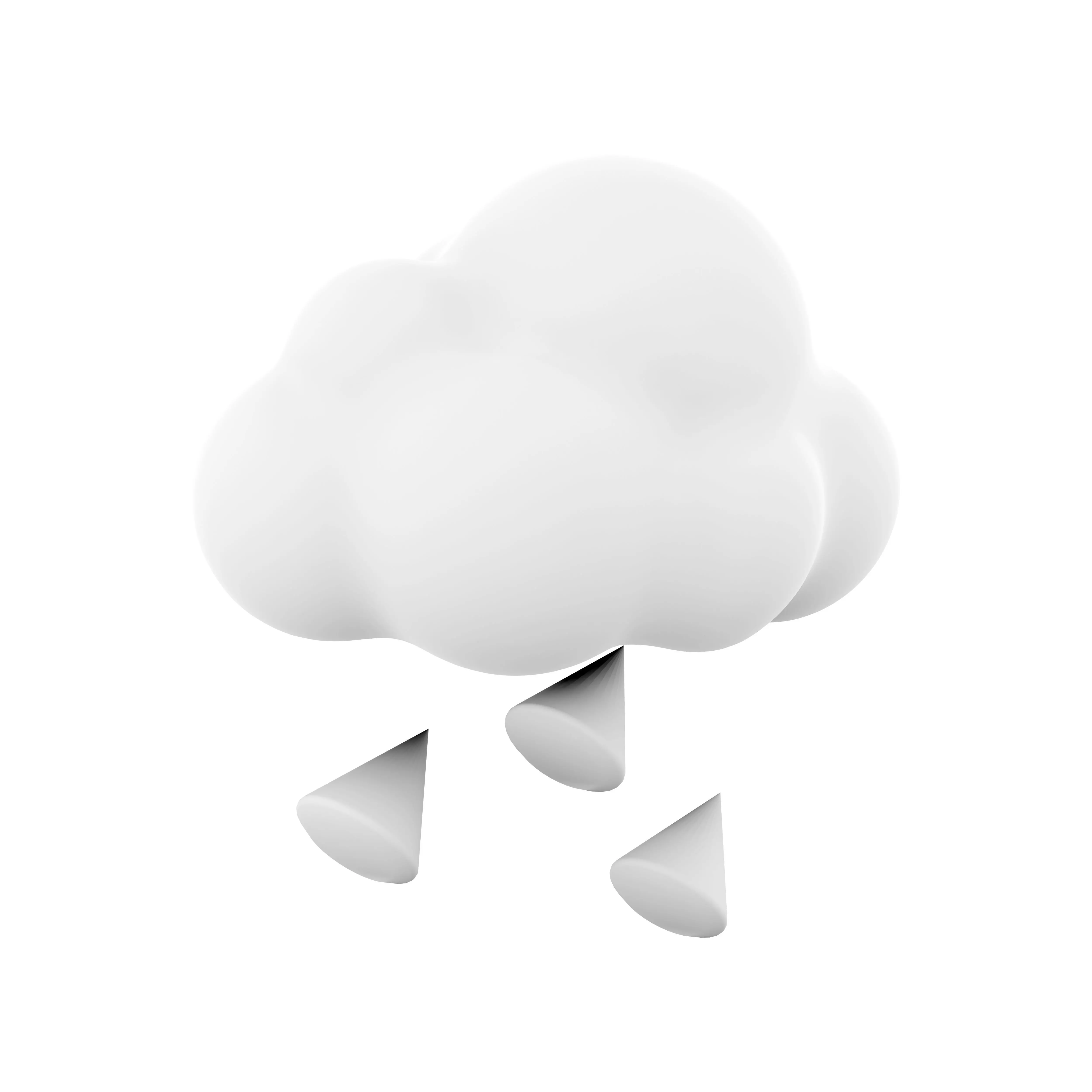 3d hail cloud  cartoon icon 3D model_0