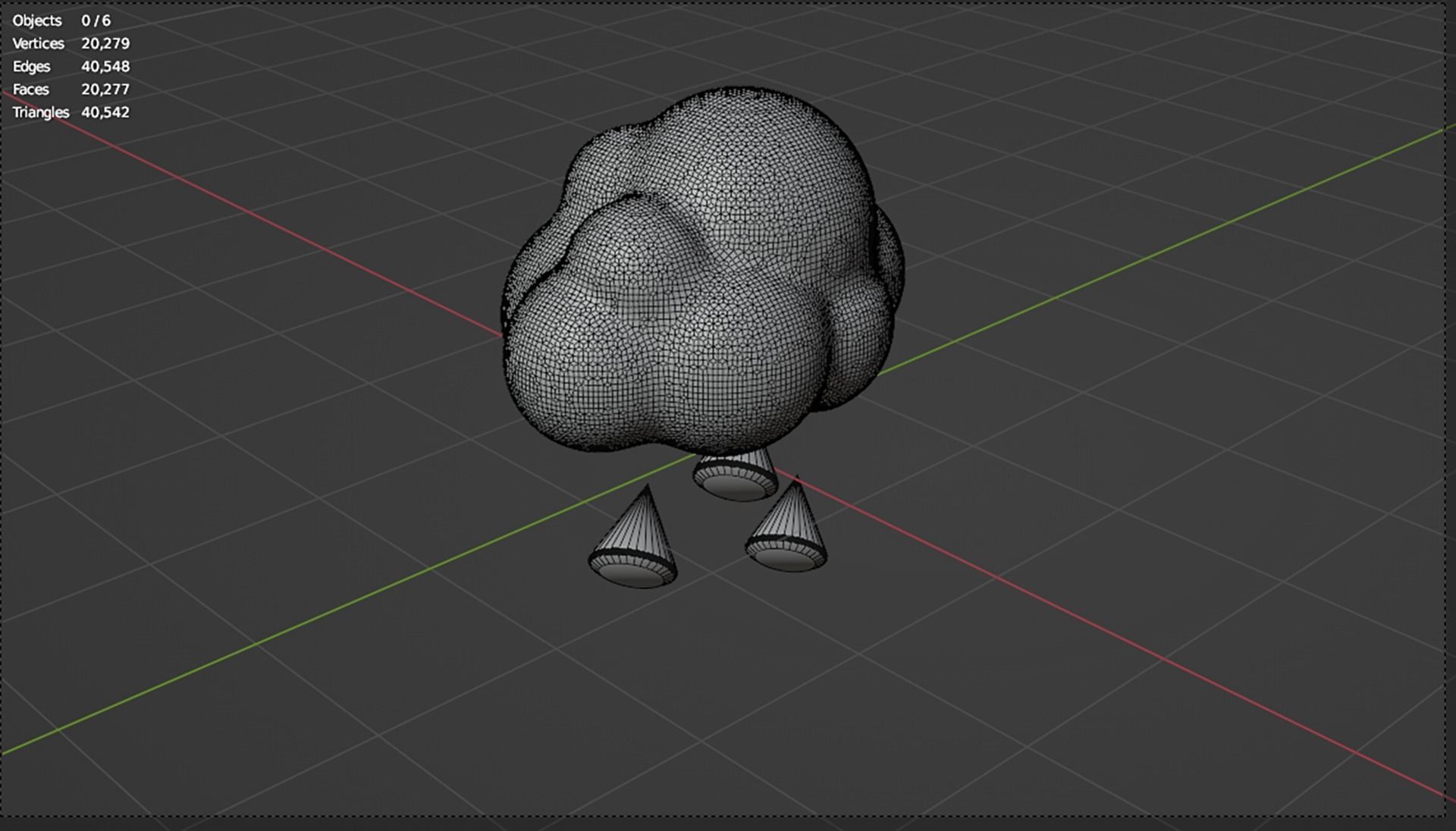 3d hail cloud  cartoon icon 3D model_5