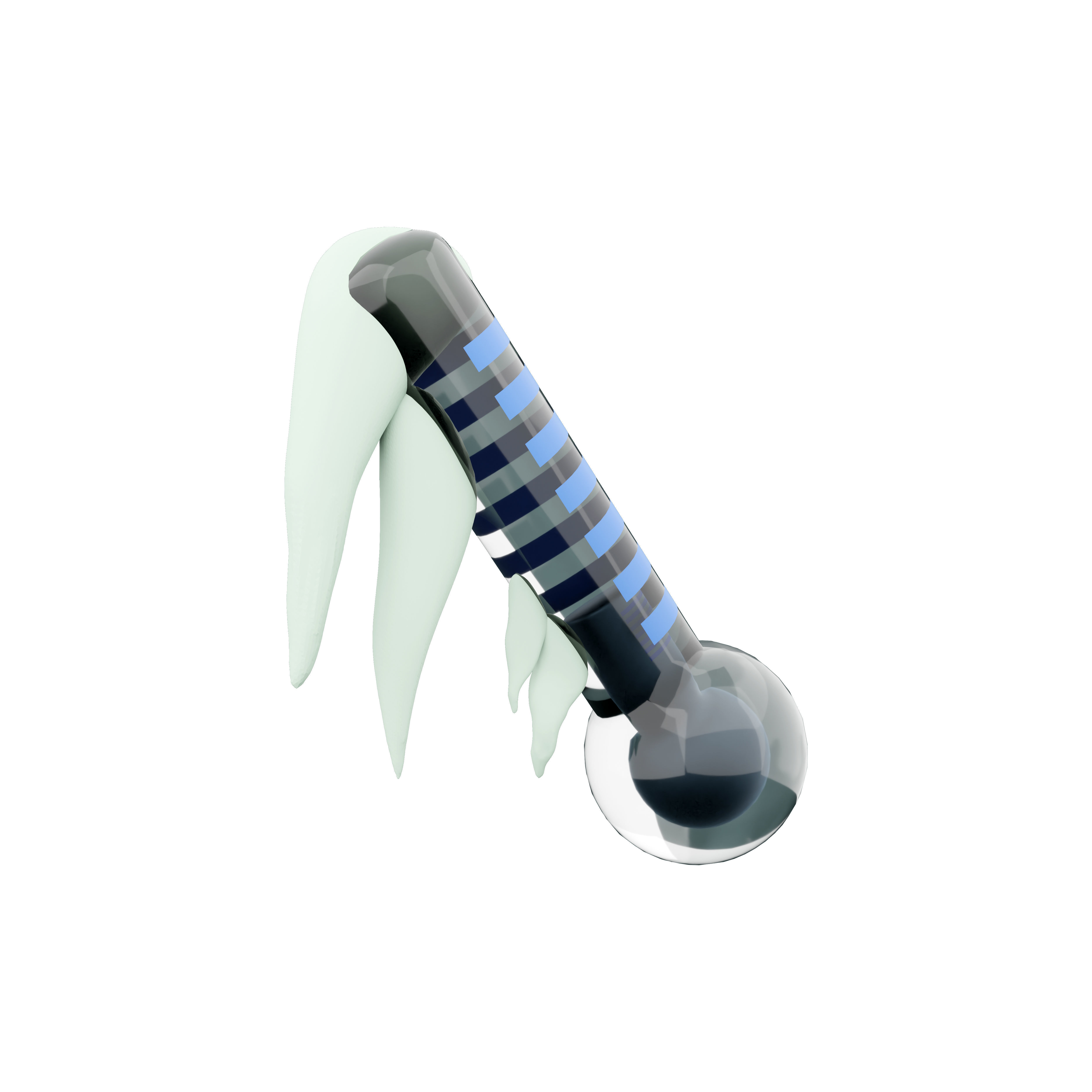 3d low-degree thermometer covered with snow cartoon icon 3D model_4