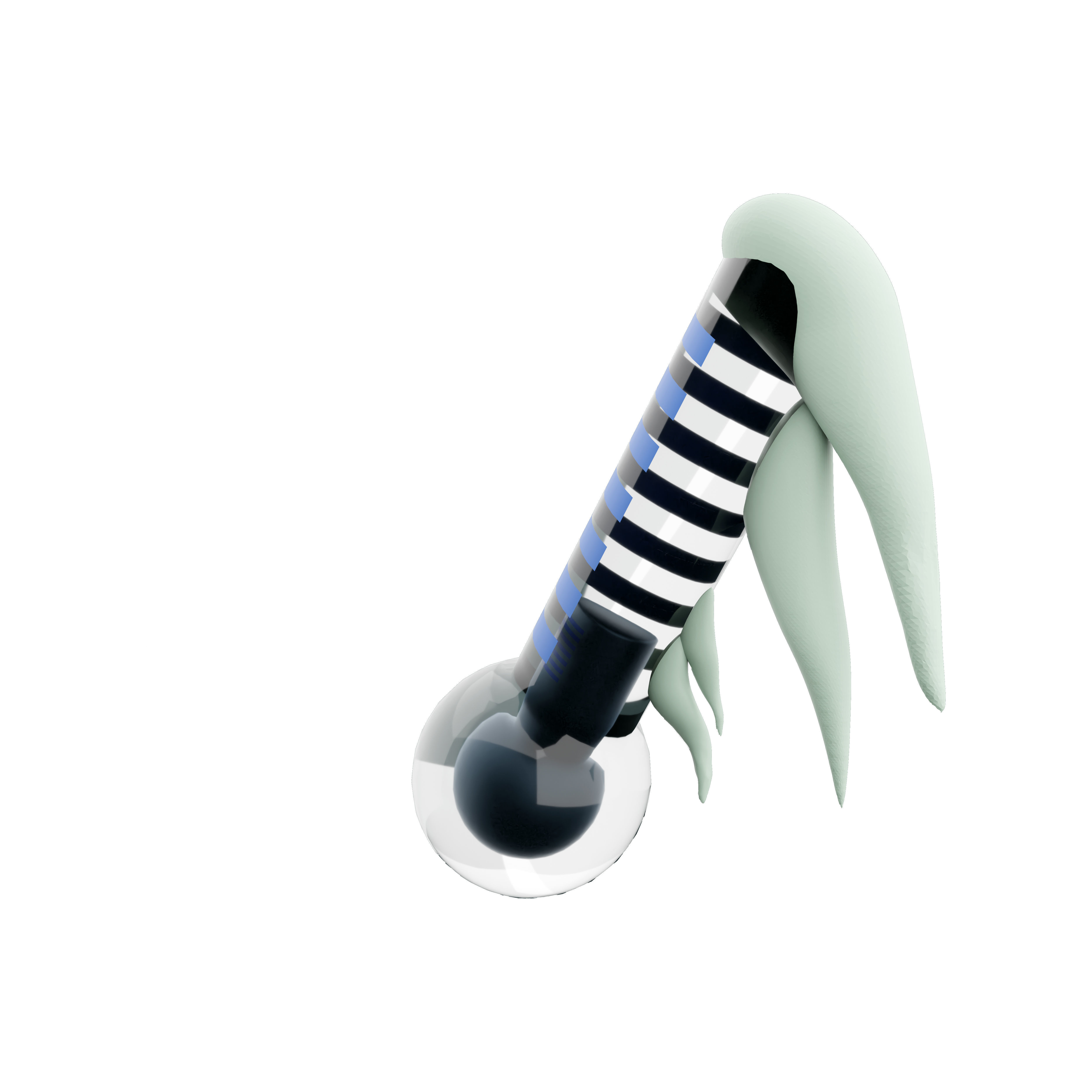 3d low-degree thermometer covered with snow cartoon icon 3D model_3