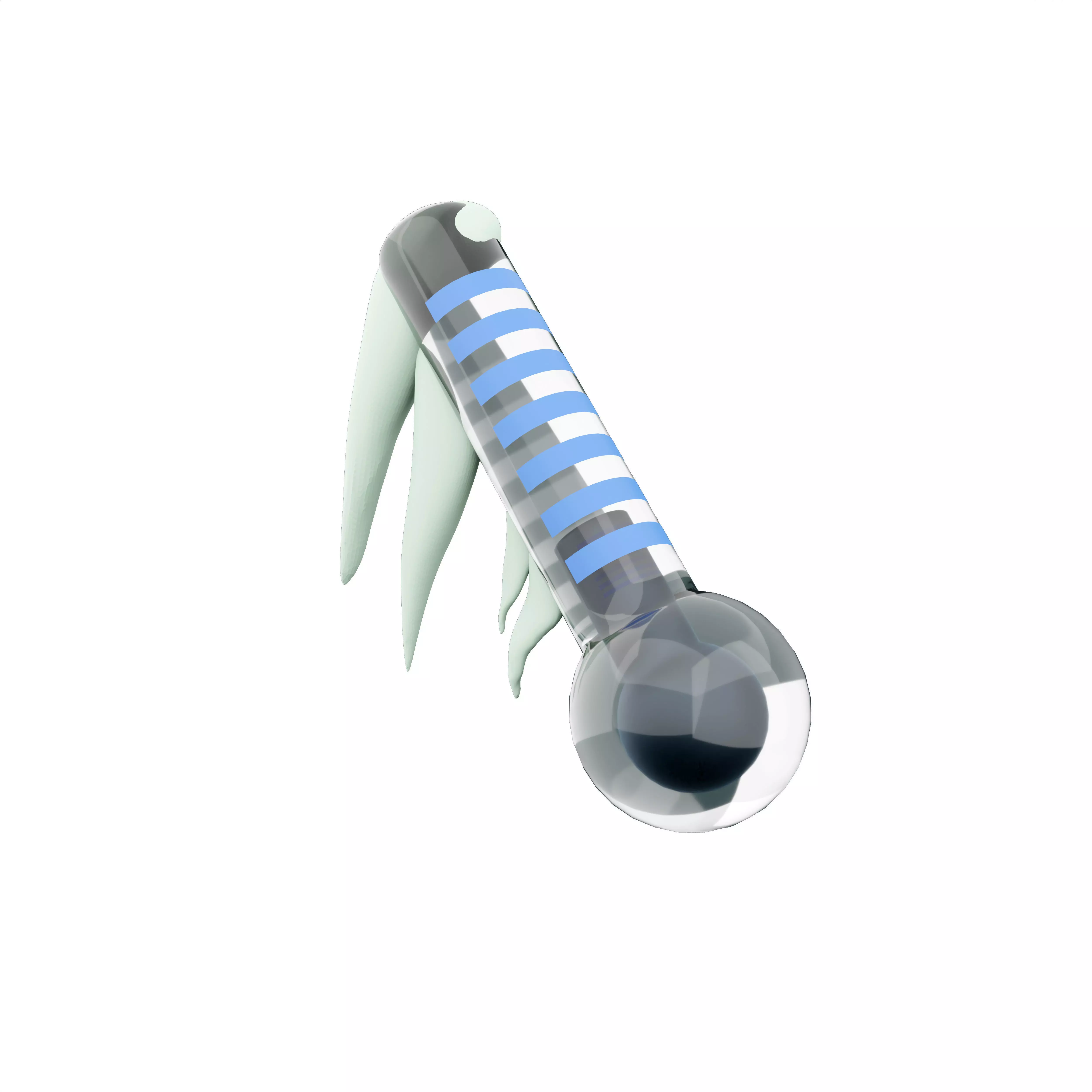 3d low-degree thermometer covered with snow cartoon icon 3D model_0