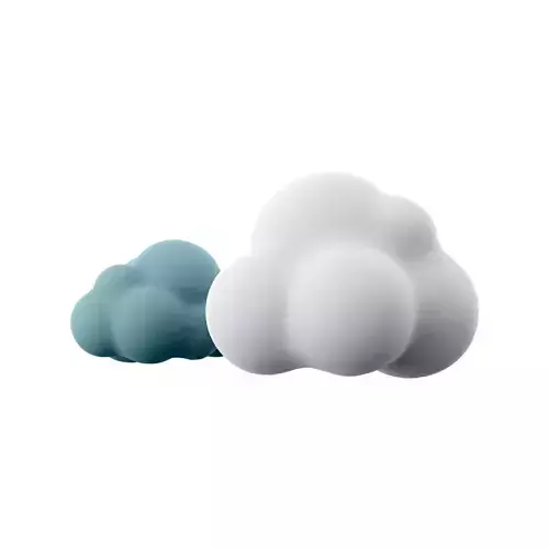 3d dark and white clouds cartoon  icon