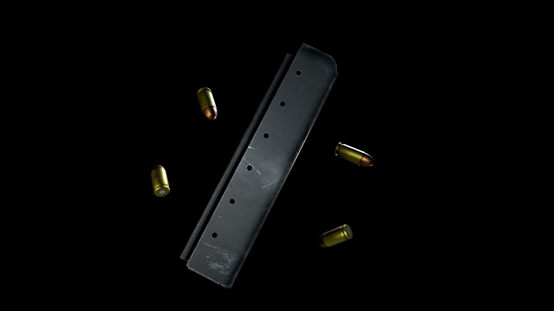 Thompson gun Low-poly 3D model_22