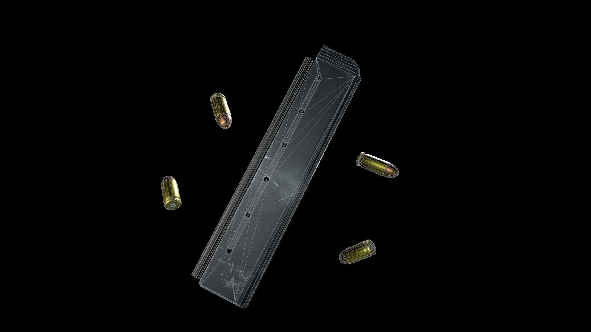 Thompson gun Low-poly 3D model_20