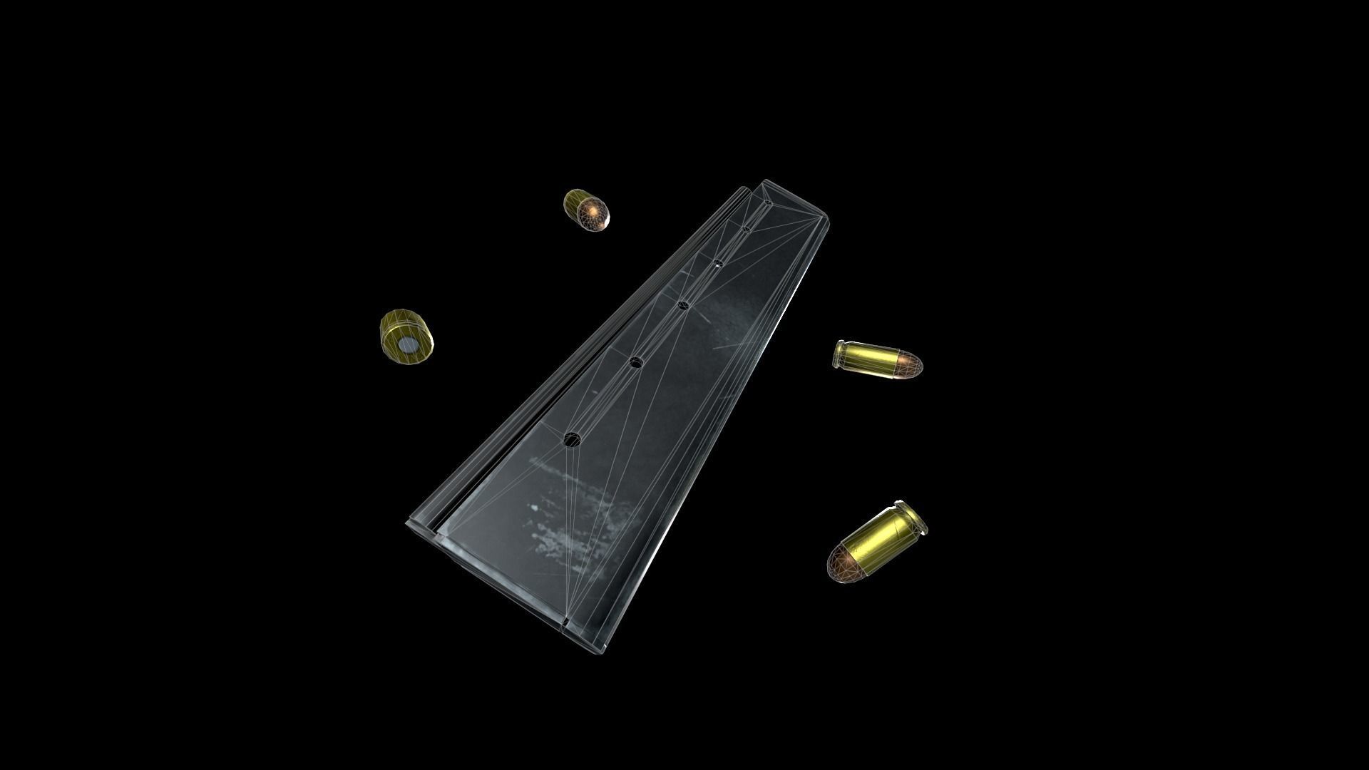 Thompson gun Low-poly 3D model_21