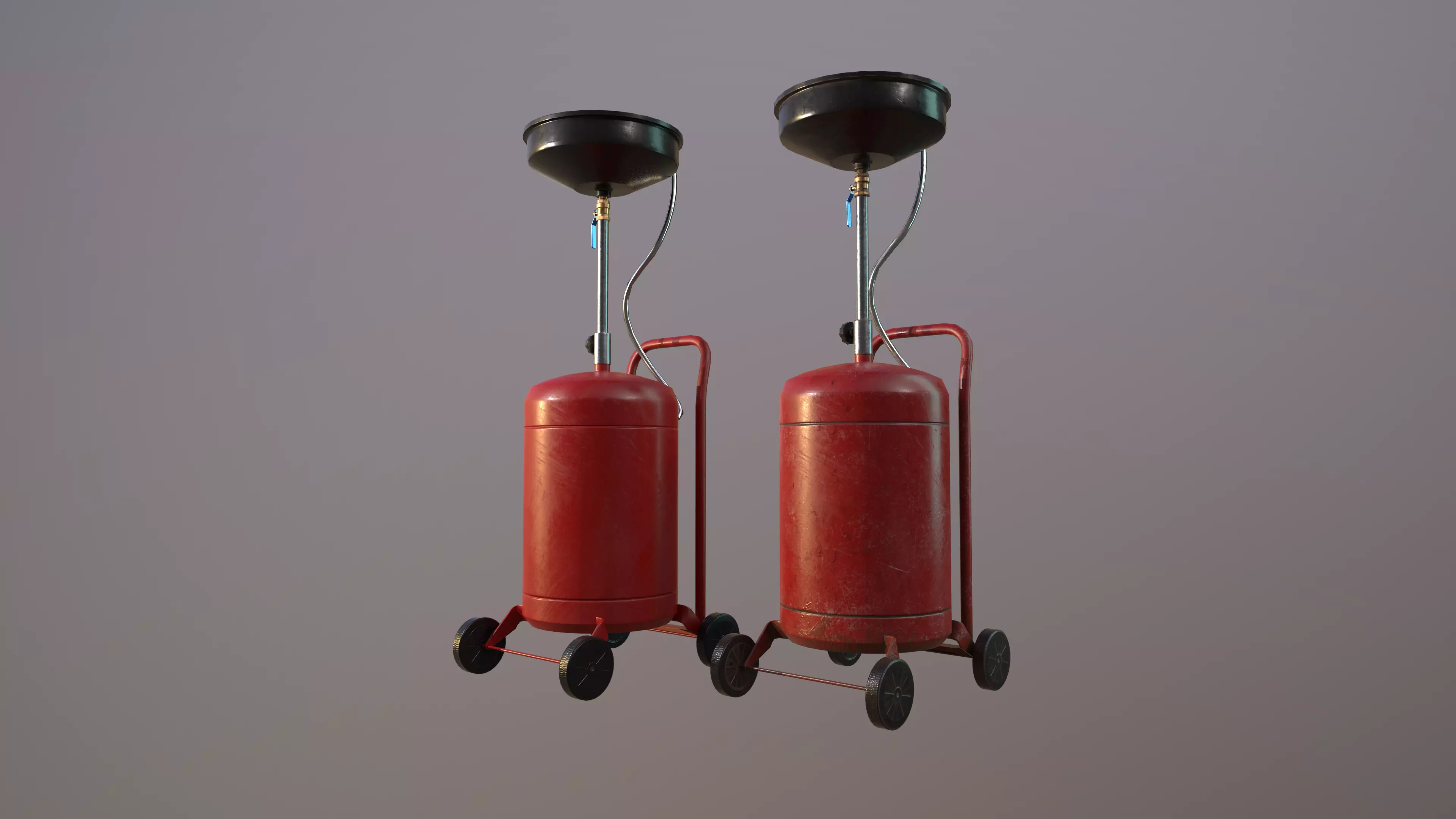 2 Version Waste Oil Drain Tank Gallon Extractor game ready Low-poly 3D model_0
