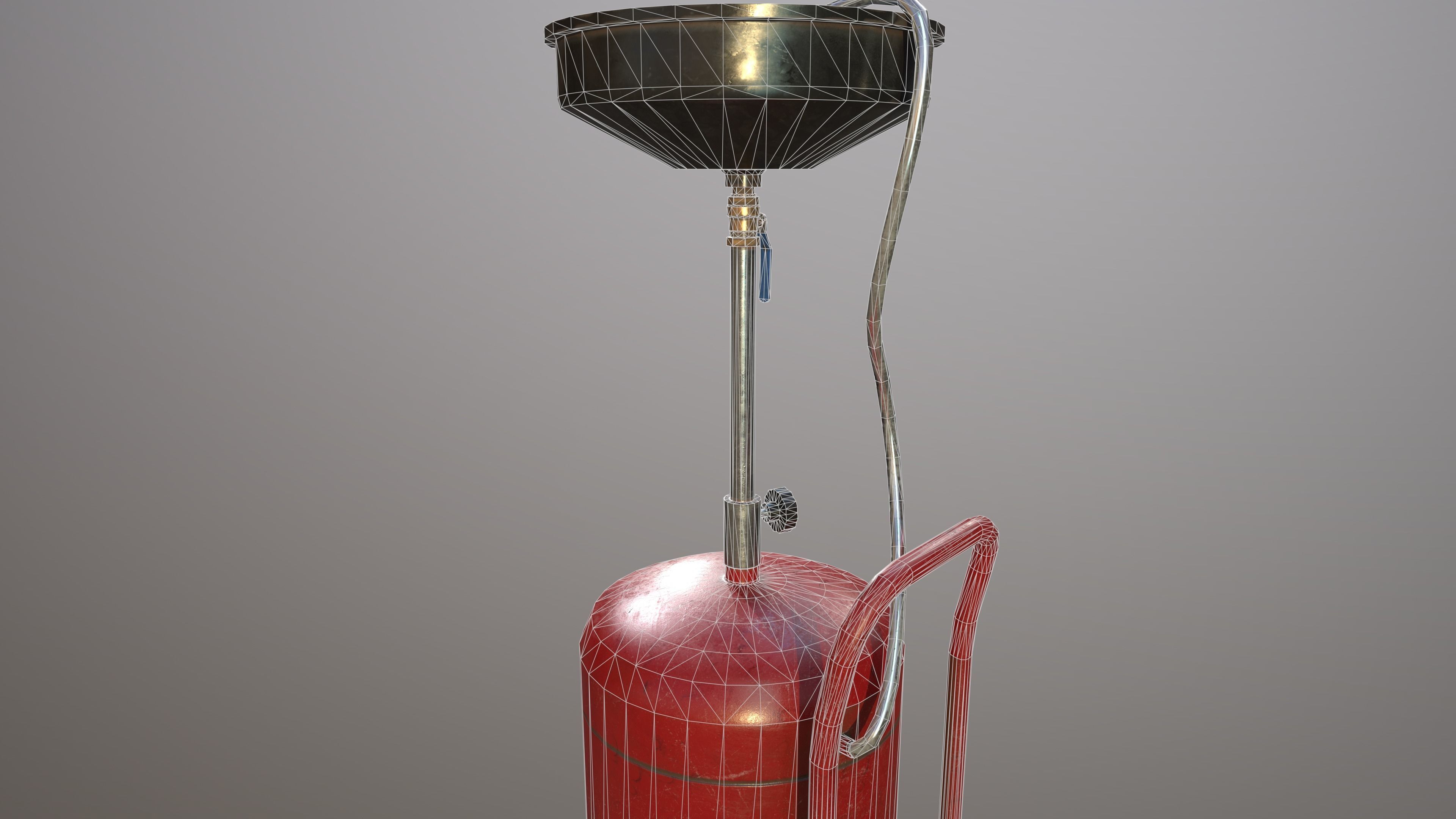 2 Version Waste Oil Drain Tank Gallon Extractor game ready Low-poly 3D model_9