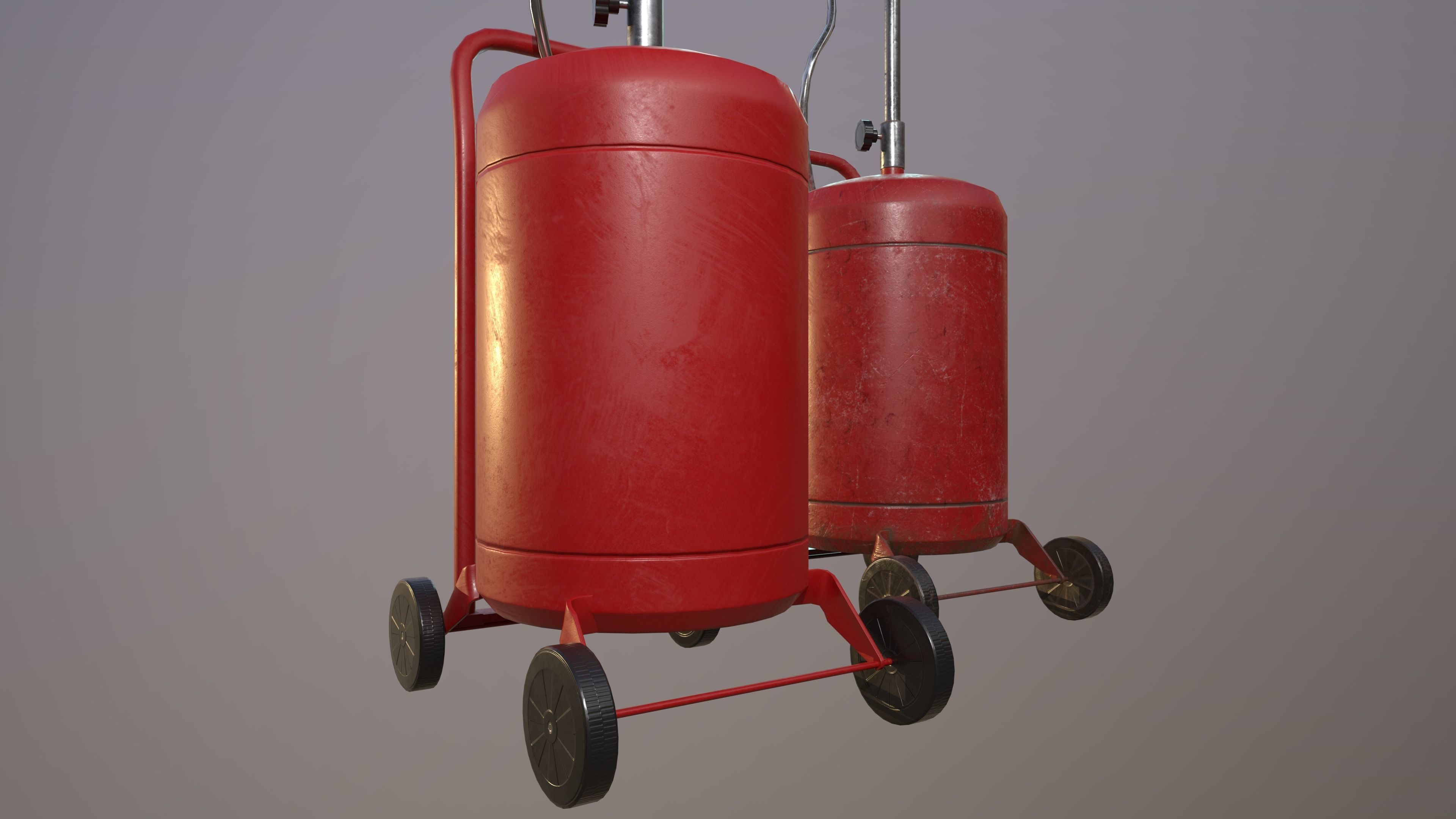 2 Version Waste Oil Drain Tank Gallon Extractor game ready Low-poly 3D model_16