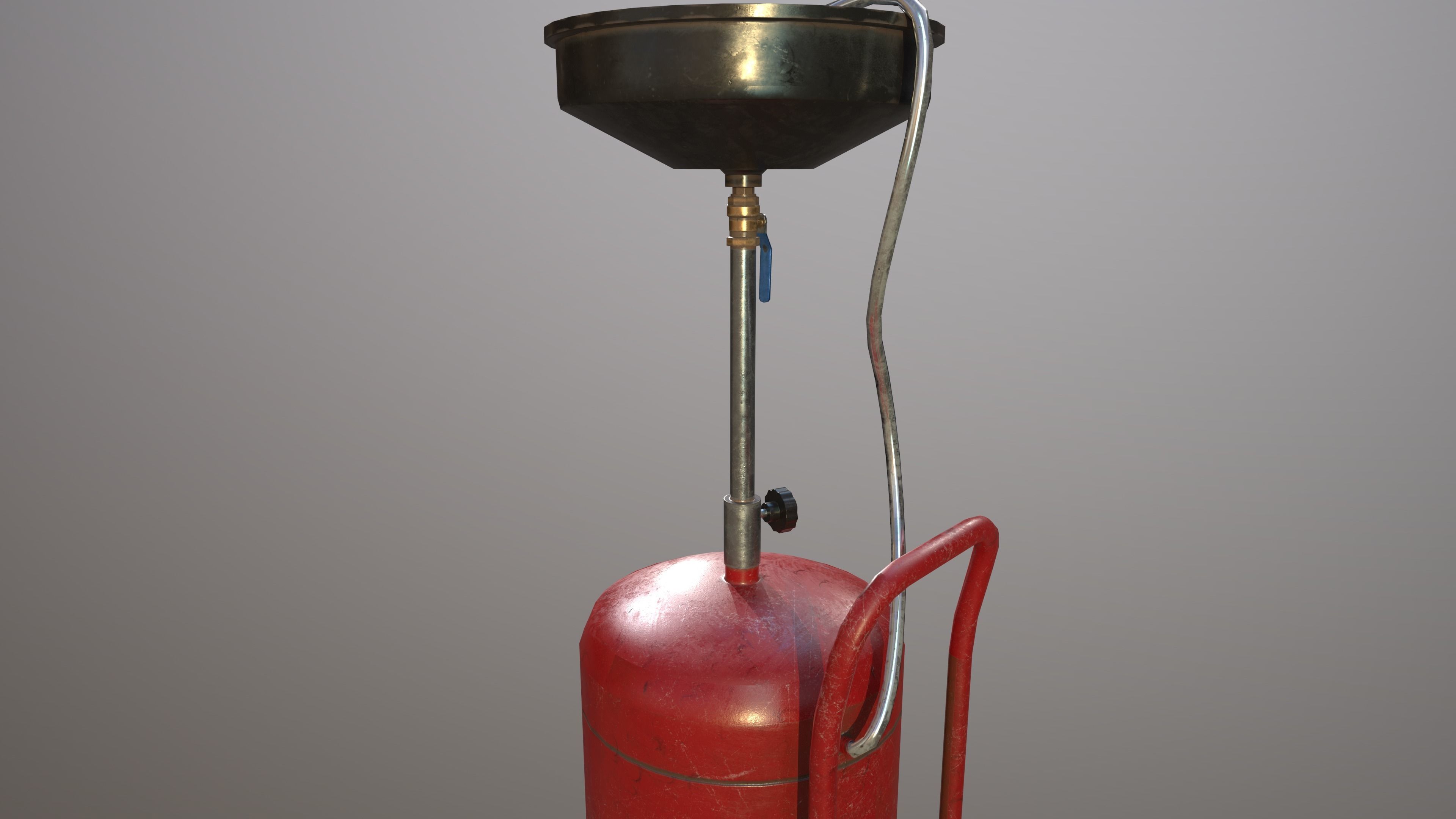 2 Version Waste Oil Drain Tank Gallon Extractor game ready Low-poly 3D model_8