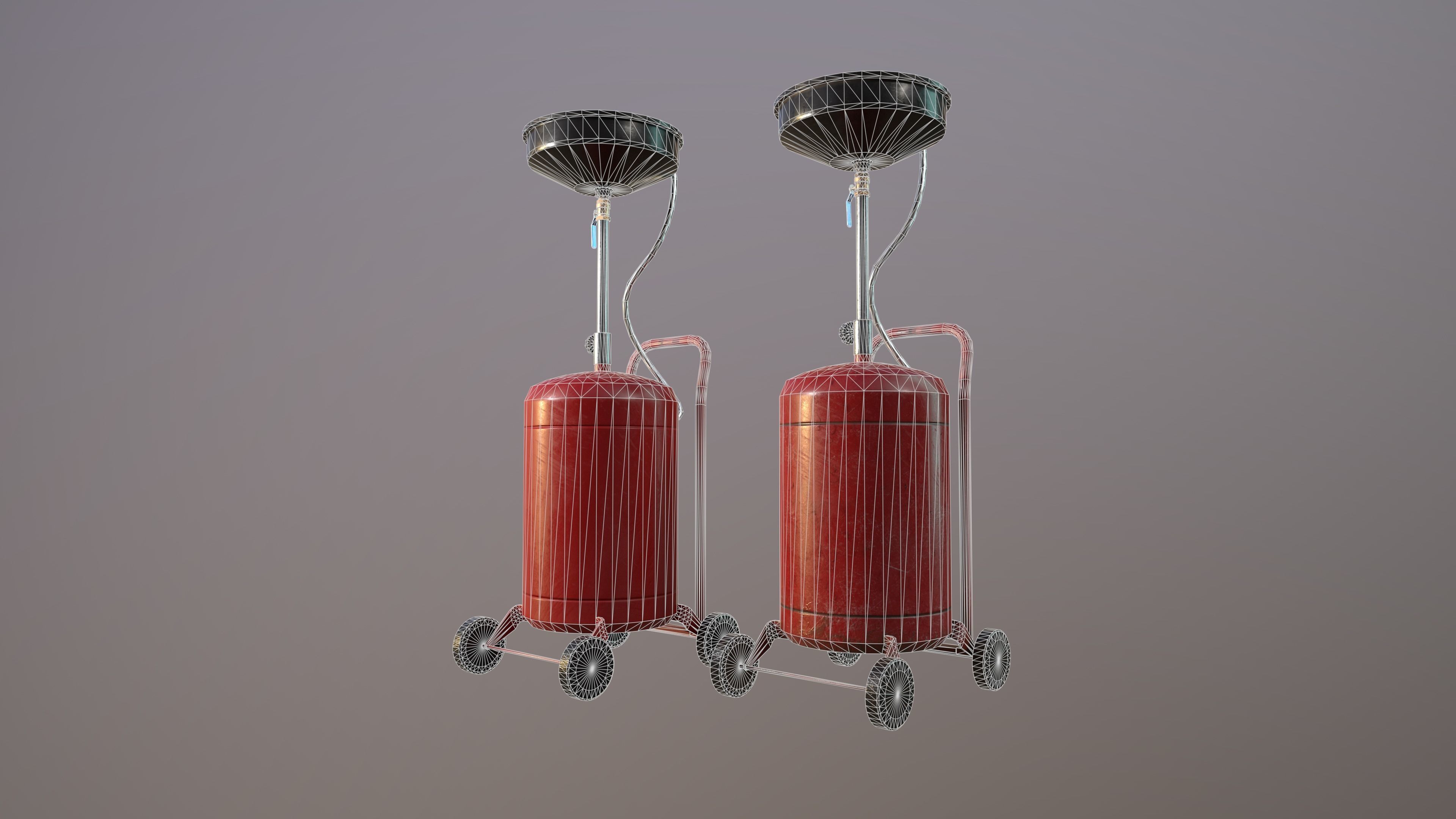 2 Version Waste Oil Drain Tank Gallon Extractor game ready Low-poly 3D model_1