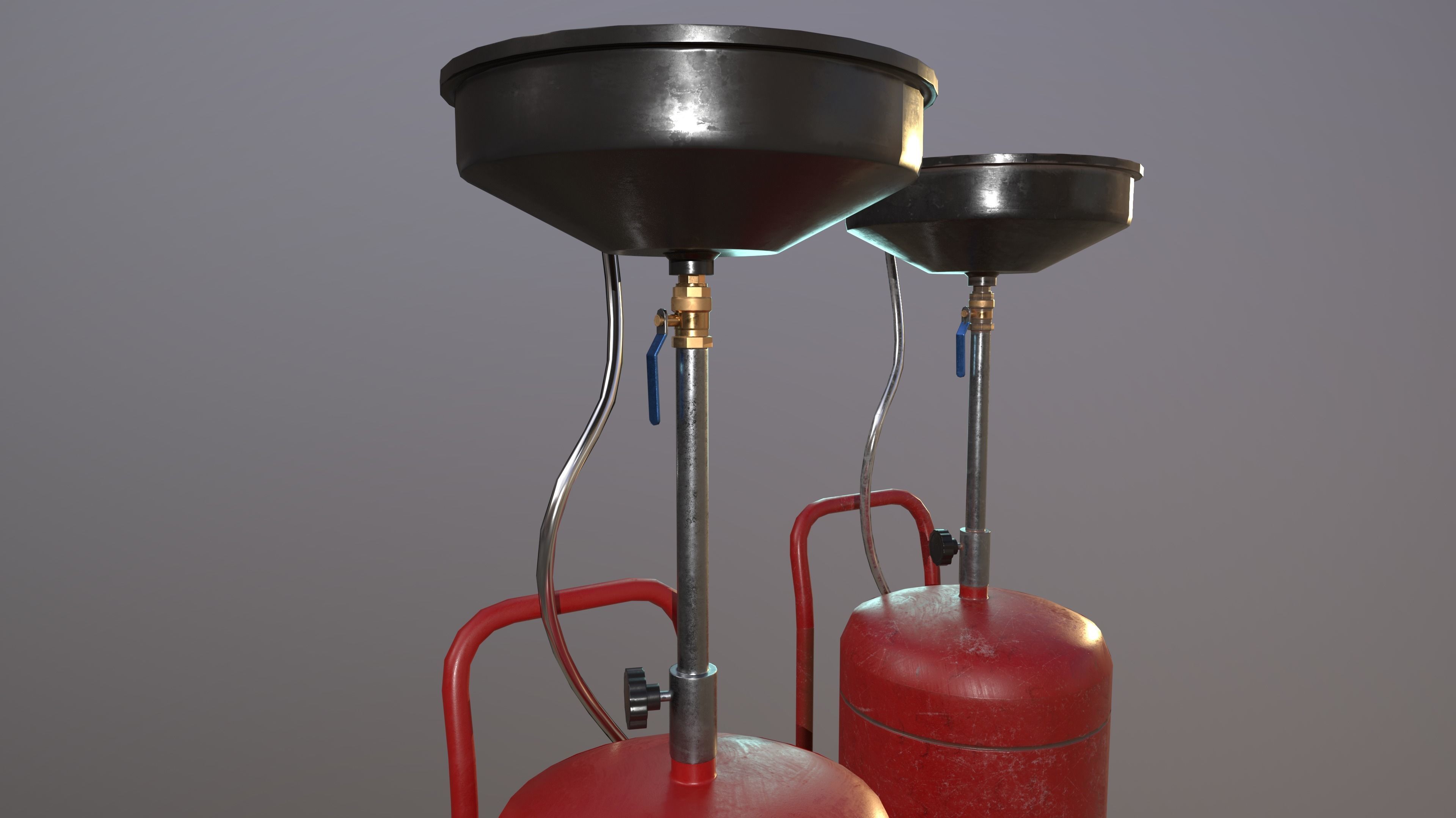 2 Version Waste Oil Drain Tank Gallon Extractor game ready Low-poly 3D model_17