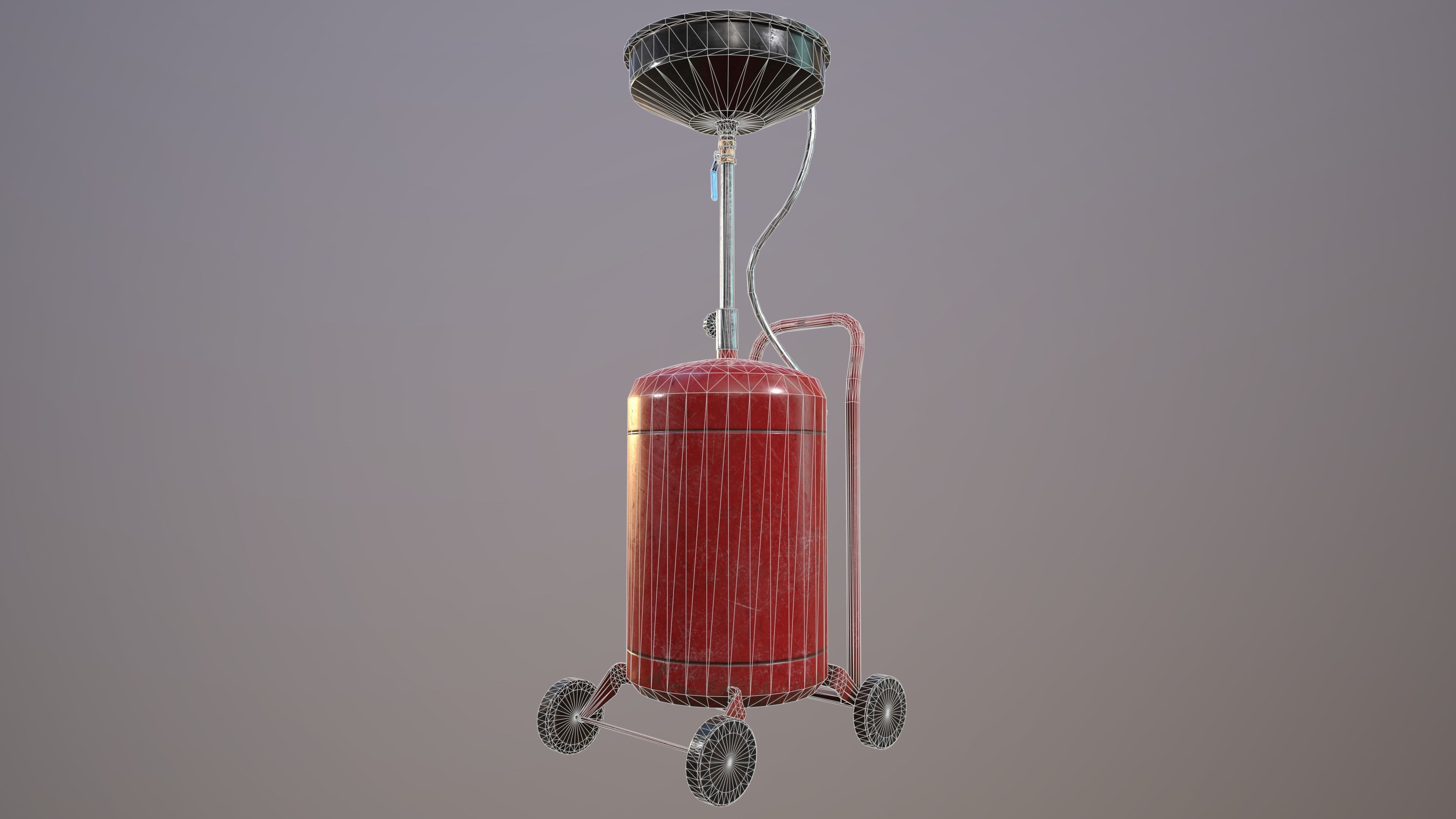2 Version Waste Oil Drain Tank Gallon Extractor game ready Low-poly 3D model_3