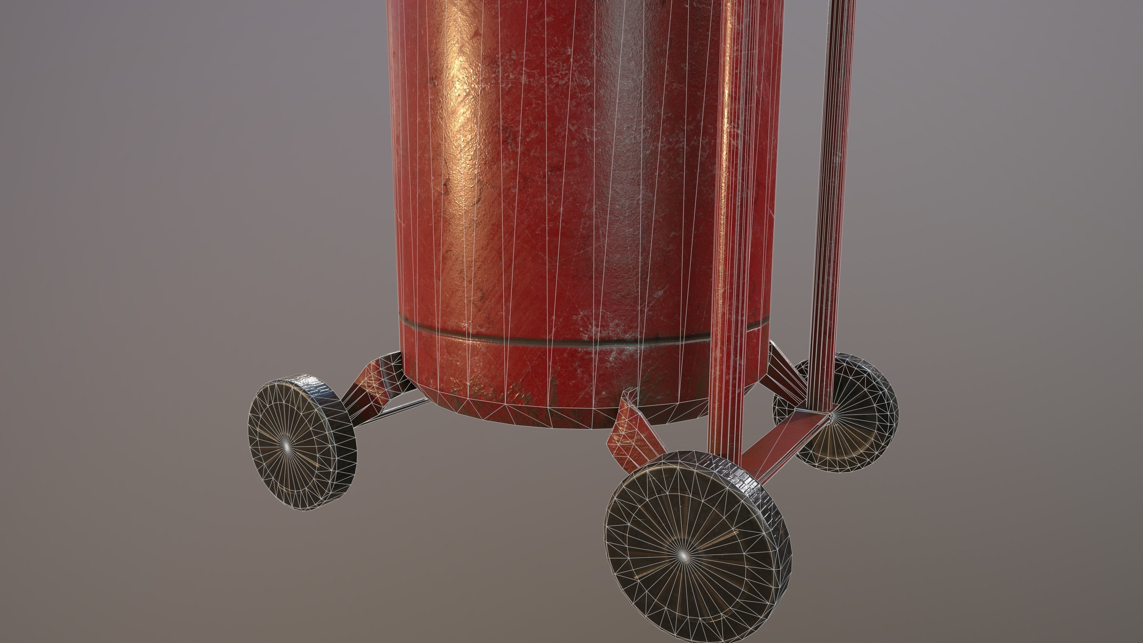 2 Version Waste Oil Drain Tank Gallon Extractor game ready Low-poly 3D model_5