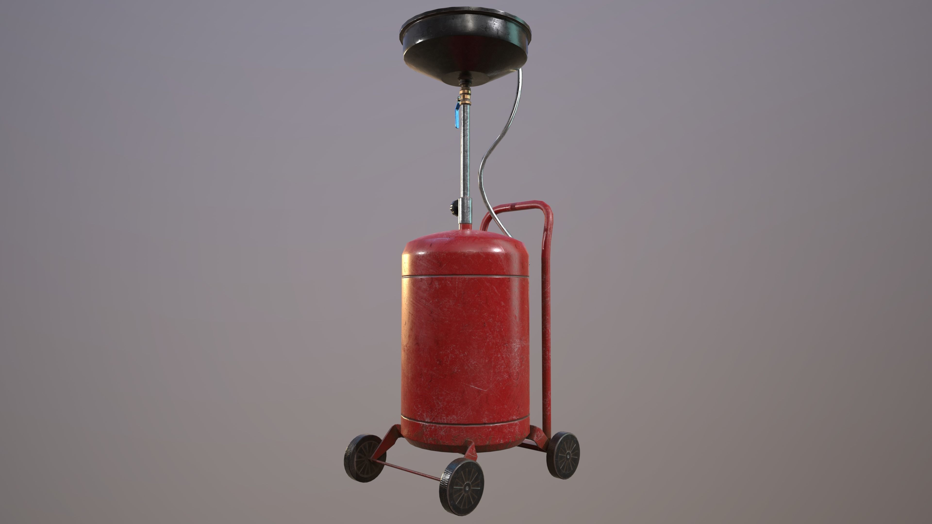 2 Version Waste Oil Drain Tank Gallon Extractor game ready Low-poly 3D model_2