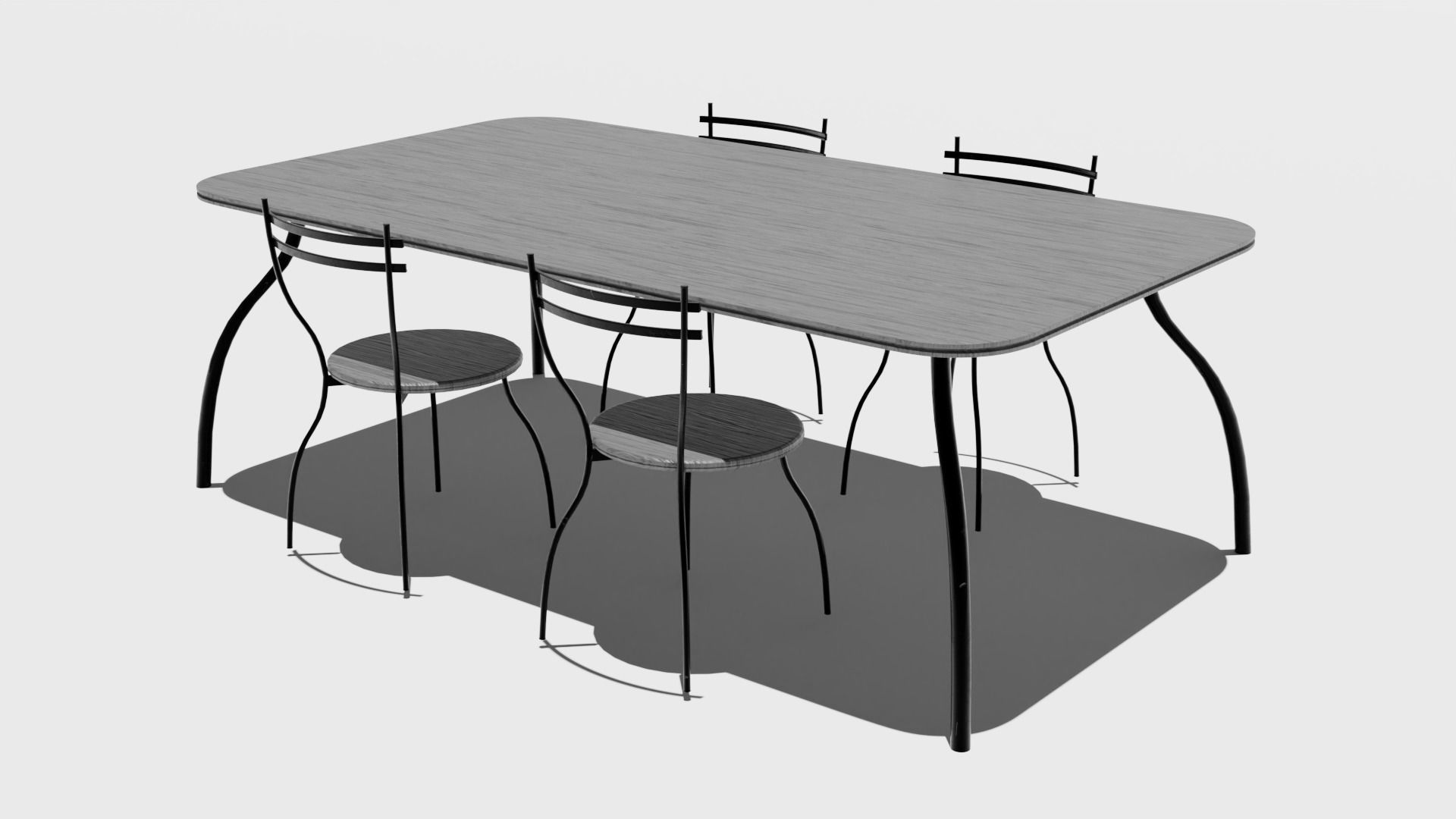 Modern dining table Free 3D model_2
