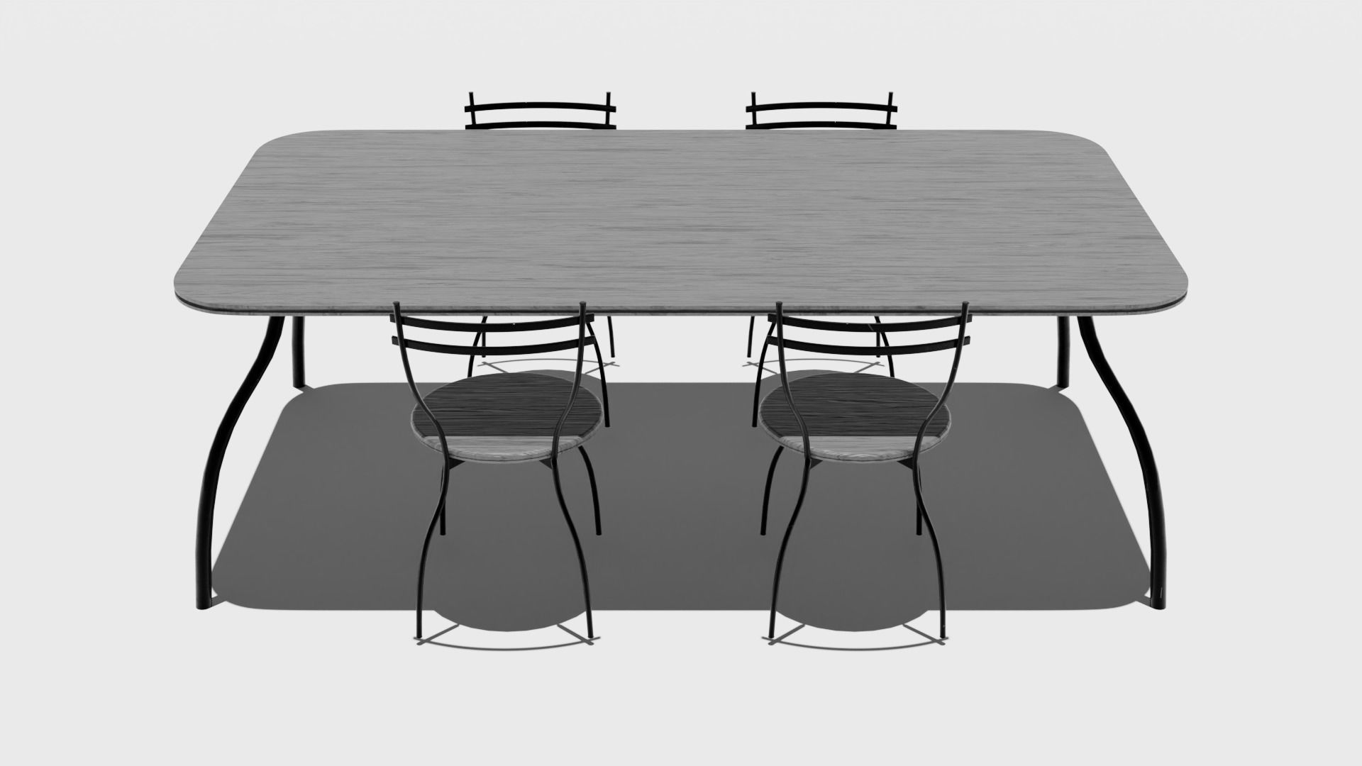 Modern dining table Free 3D model_1