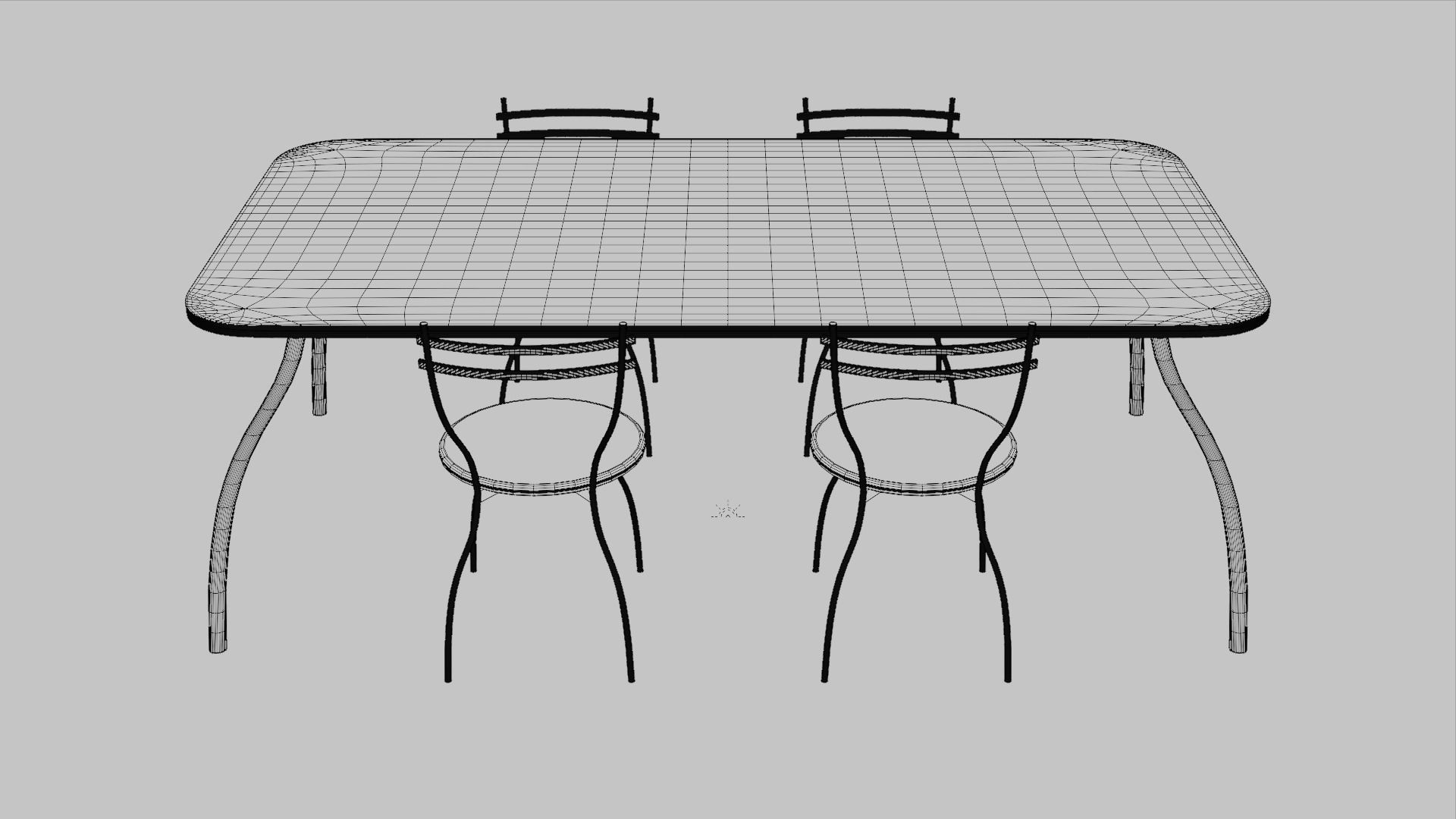 Modern dining table Free 3D model_4