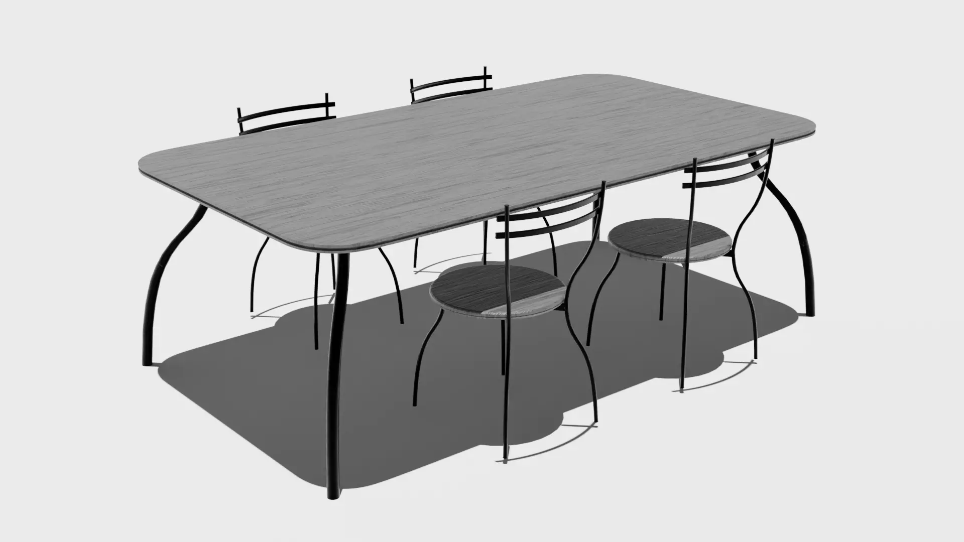 Modern dining table Free 3D model_0
