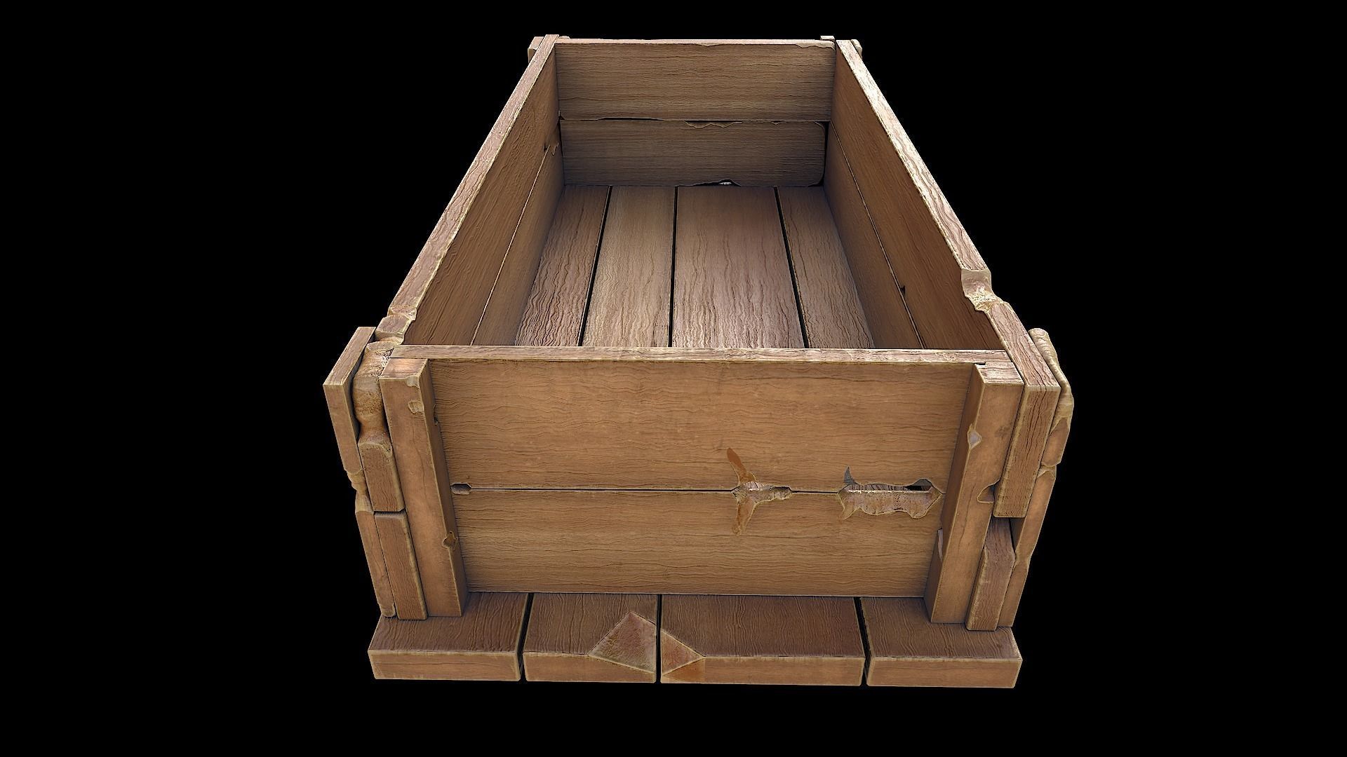 Wooden Boxes Low-poly 3D model_15