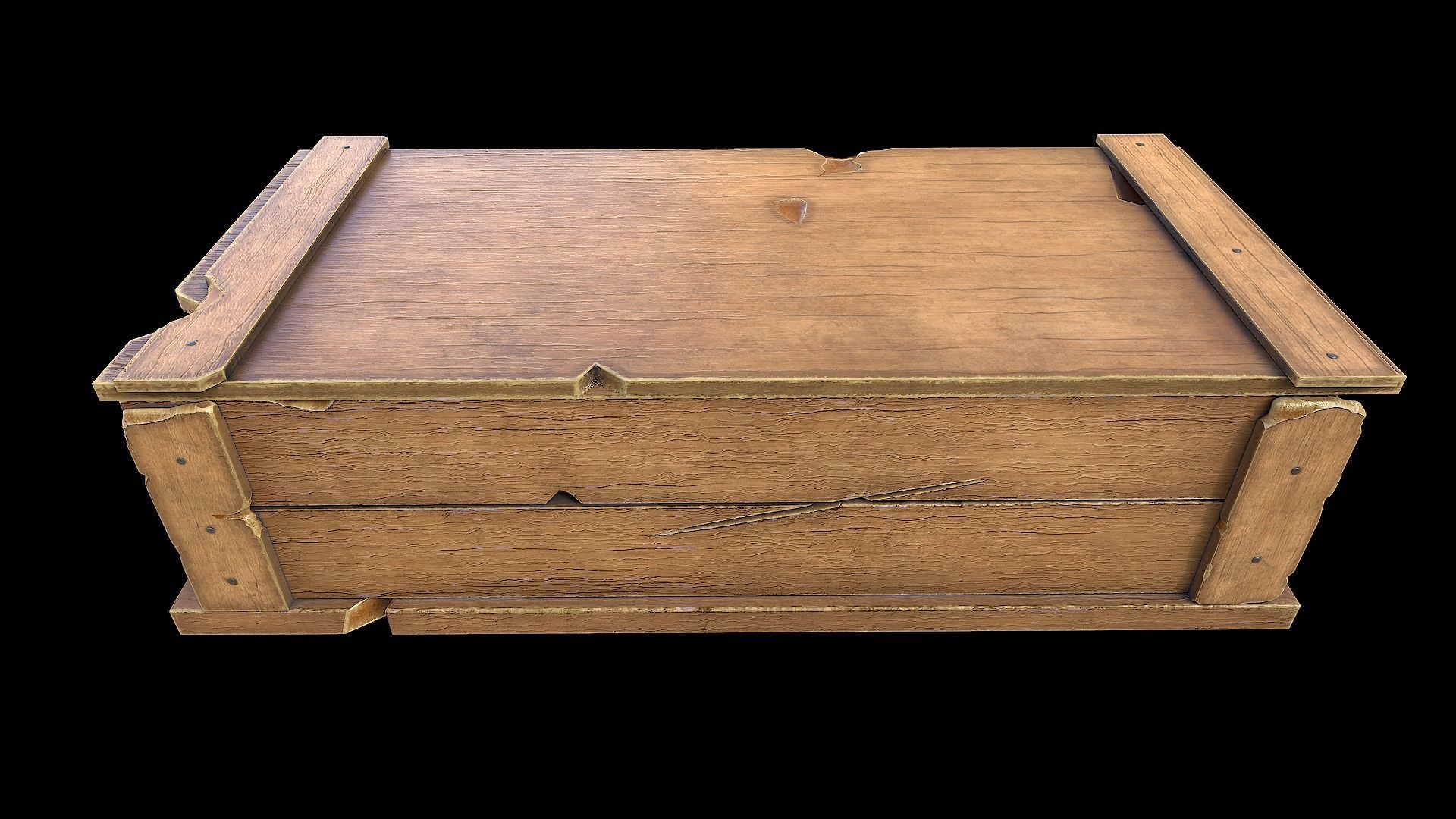 Wooden Boxes Low-poly 3D model_10