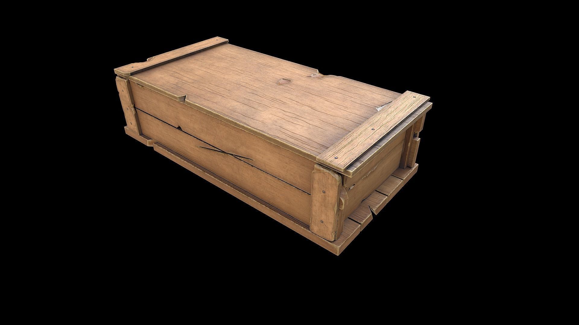 Wooden Boxes Low-poly 3D model_4