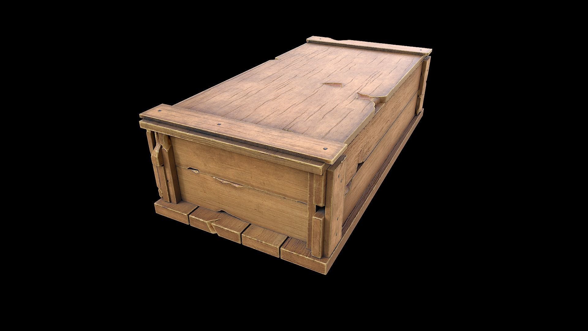 Wooden Boxes Low-poly 3D model_11