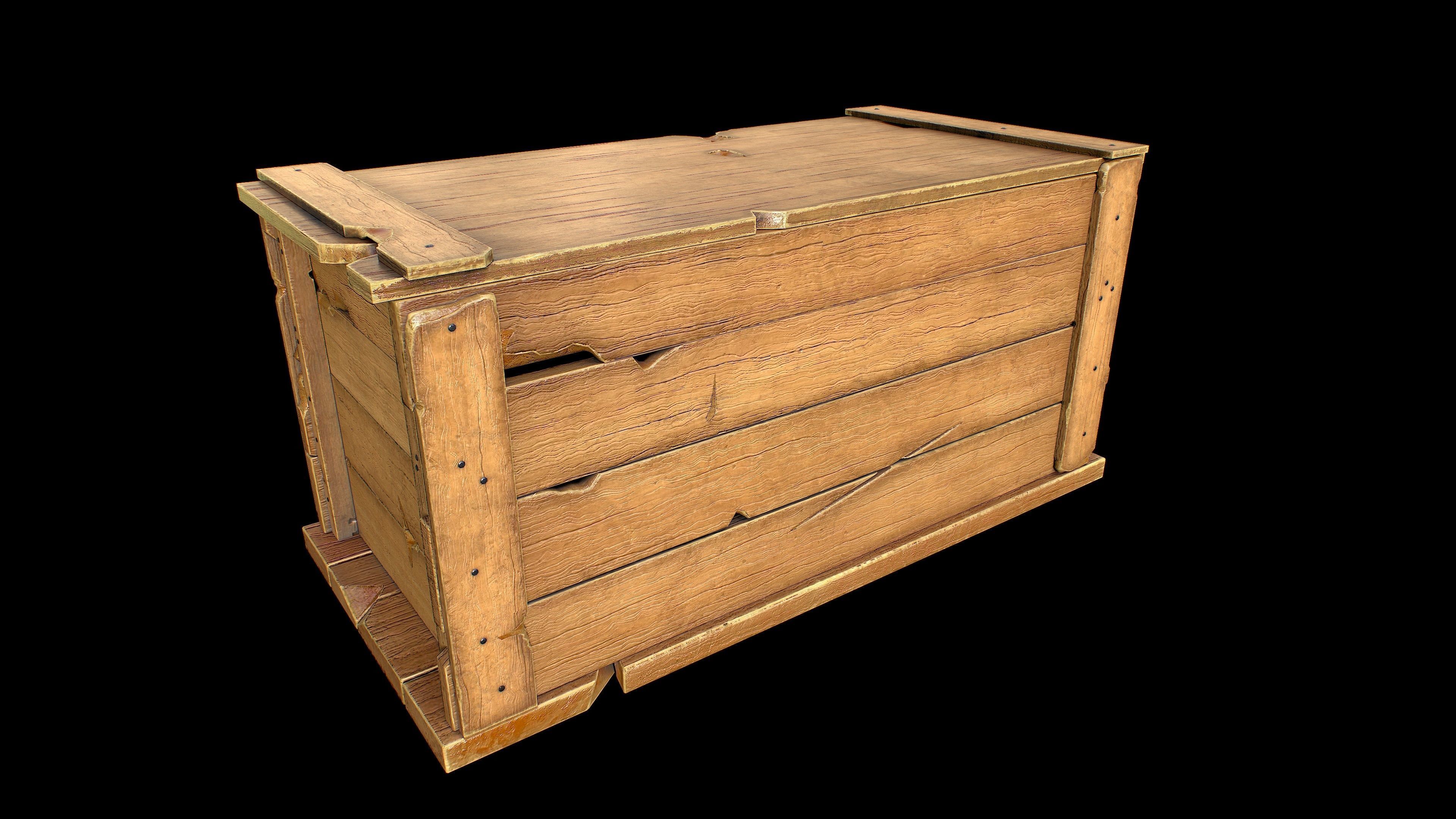 Wooden Boxes Low-poly 3D model_27