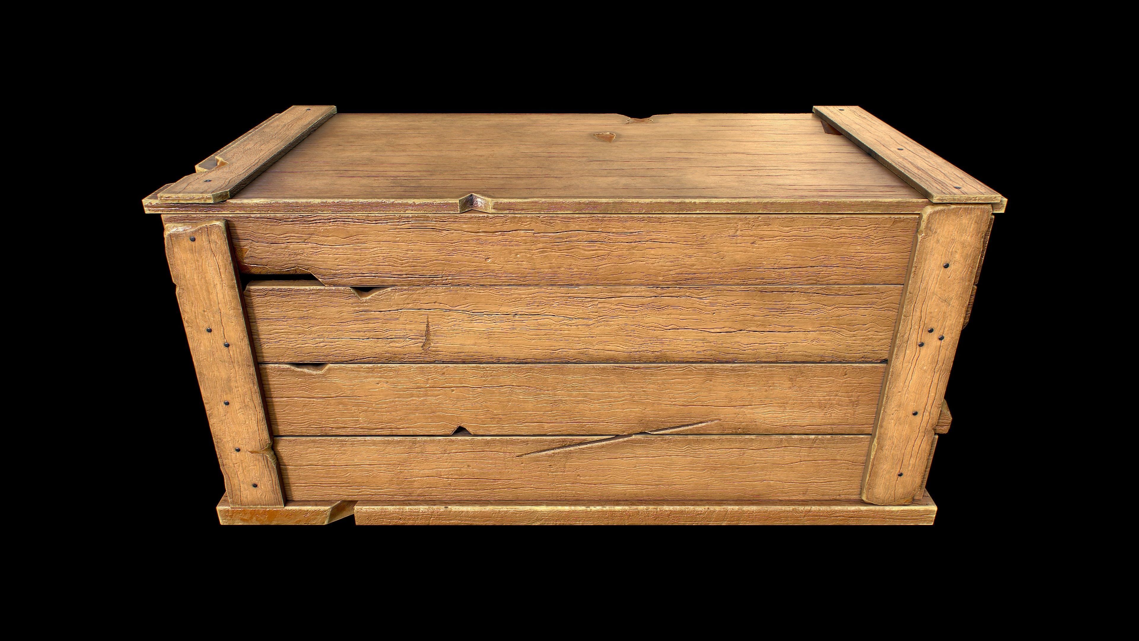 Wooden Boxes Low-poly 3D model_23