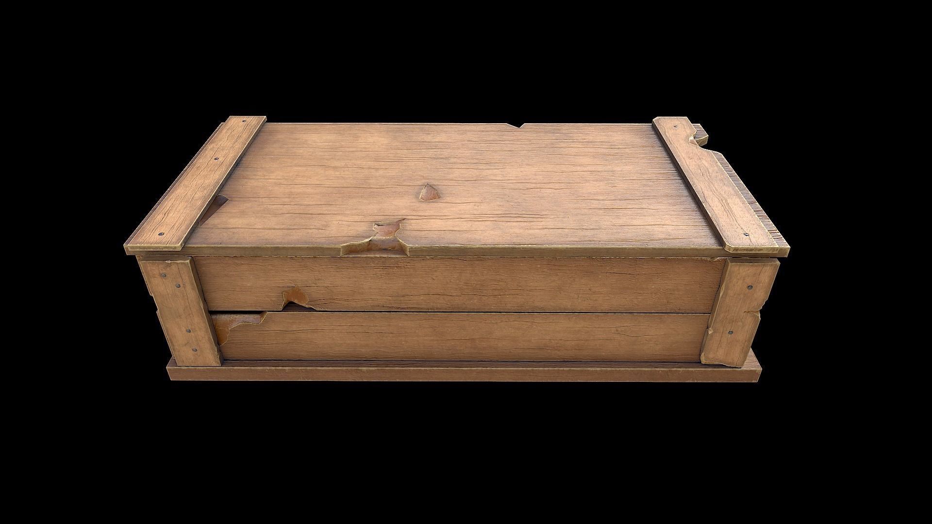 Wooden Boxes Low-poly 3D model_9