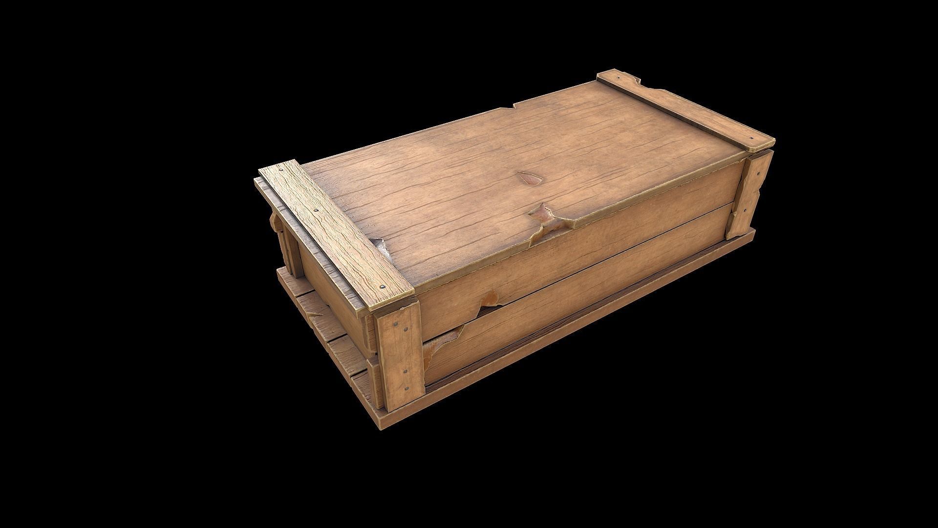 Wooden Boxes Low-poly 3D model_2