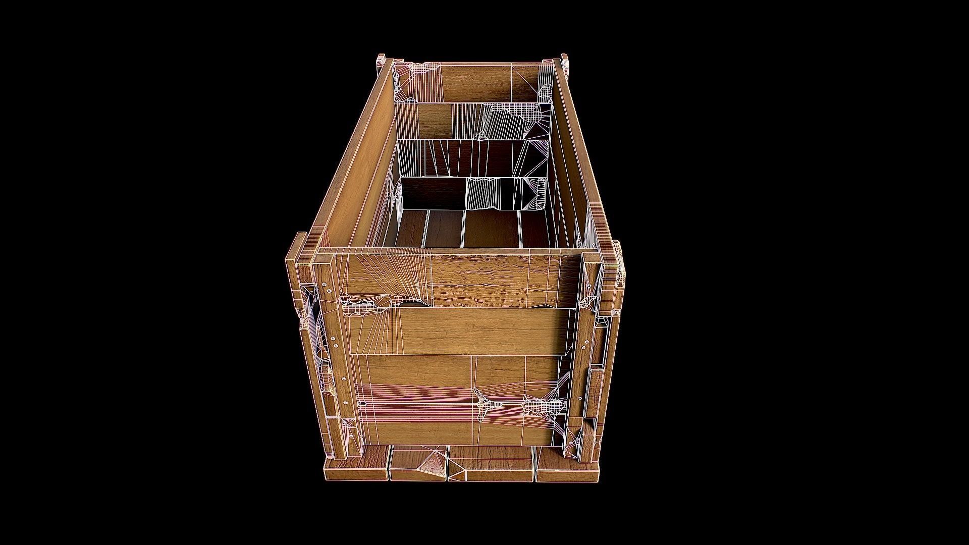 Wooden Boxes Low-poly 3D model_26