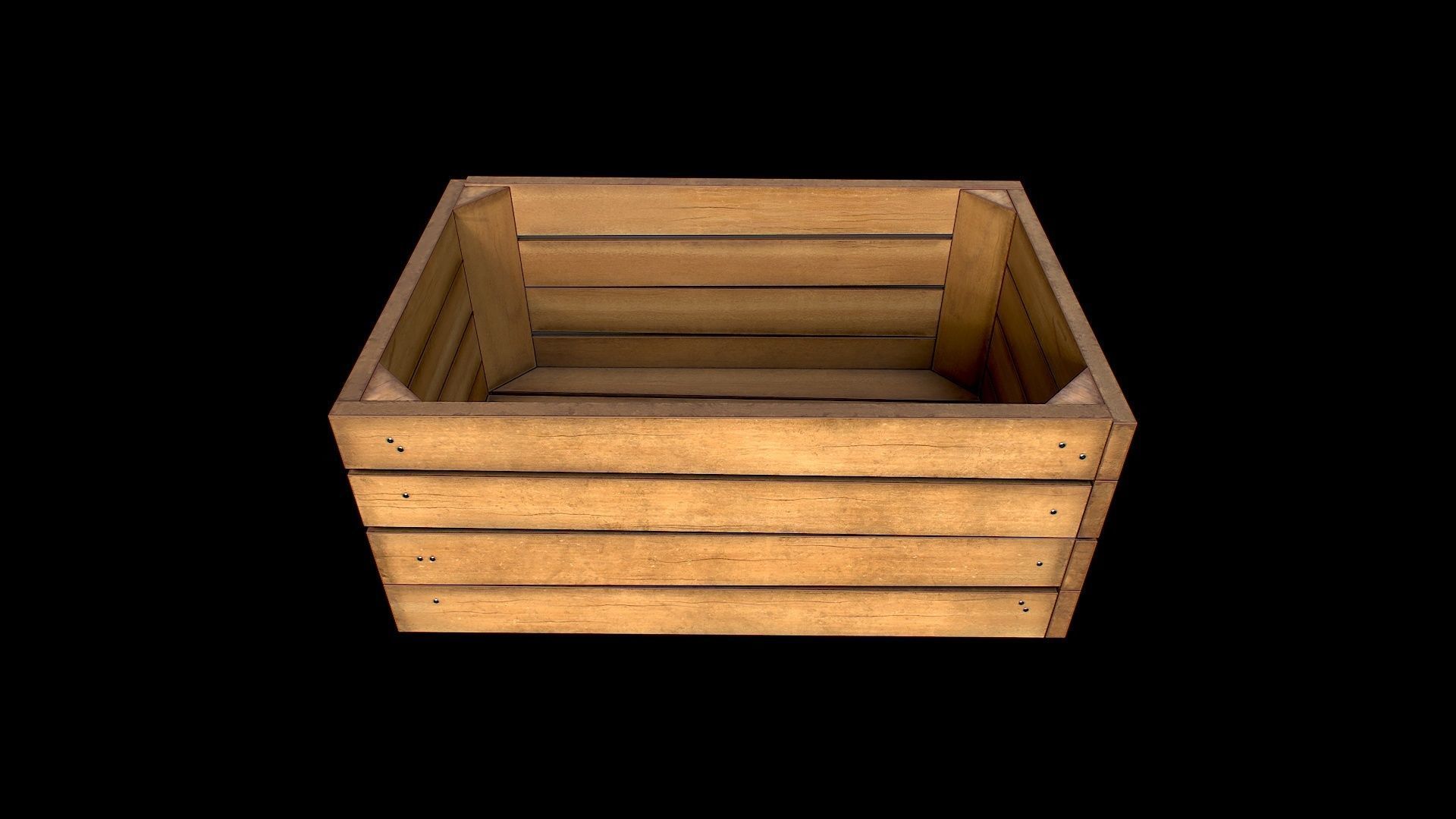 Wooden Boxes Low-poly 3D model_7