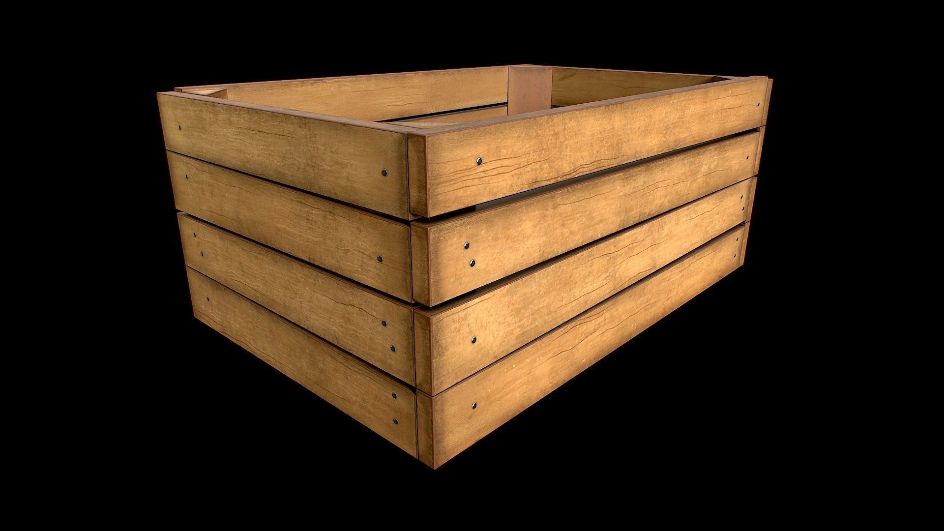 Wooden Boxes Low-poly 3D model_22