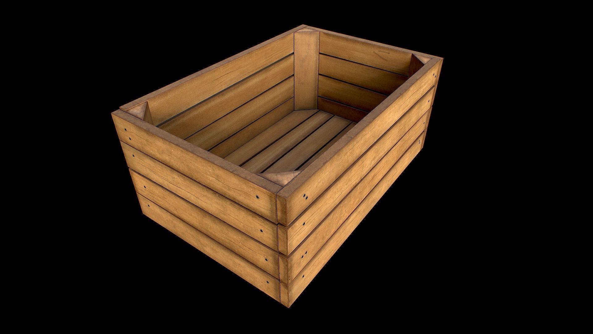 Wooden Boxes Low-poly 3D model_8