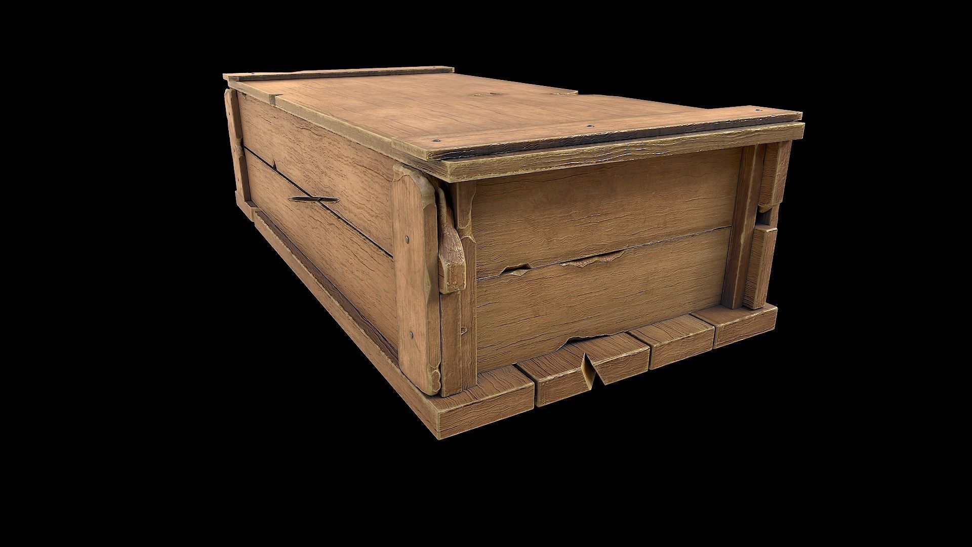 Wooden Boxes Low-poly 3D model_13